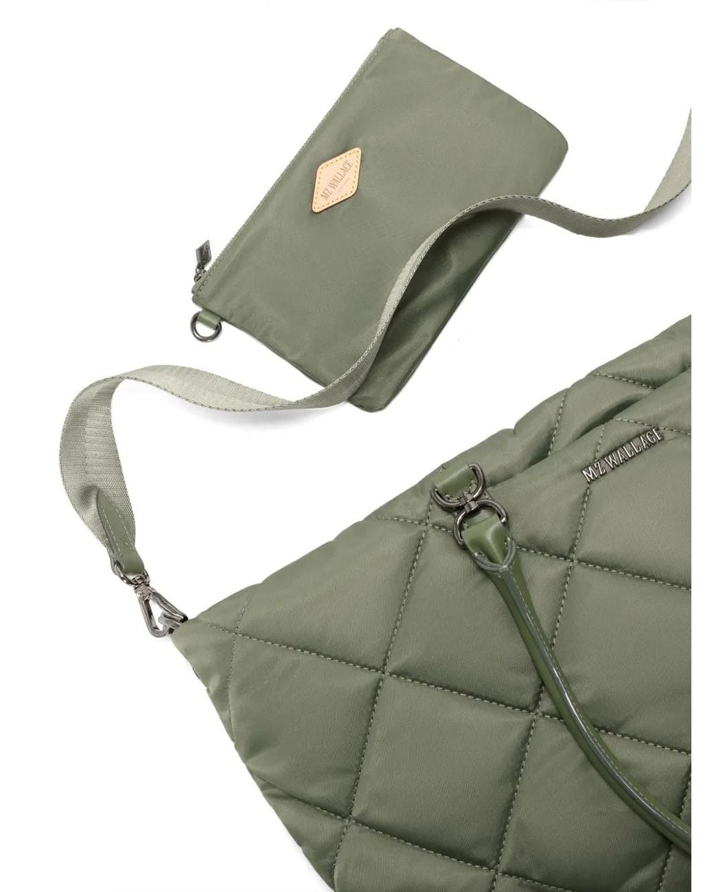 MZ Wallace Gray Sac À Main Madison Matelassé Médium
