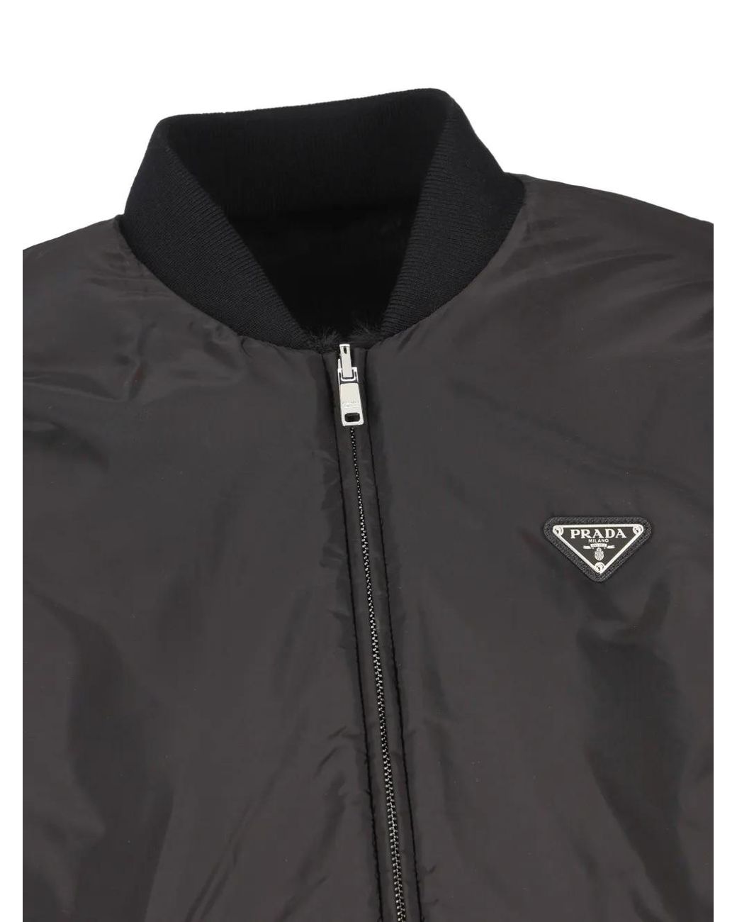 Prada Bomberjack Van Imitatiebont in het Black