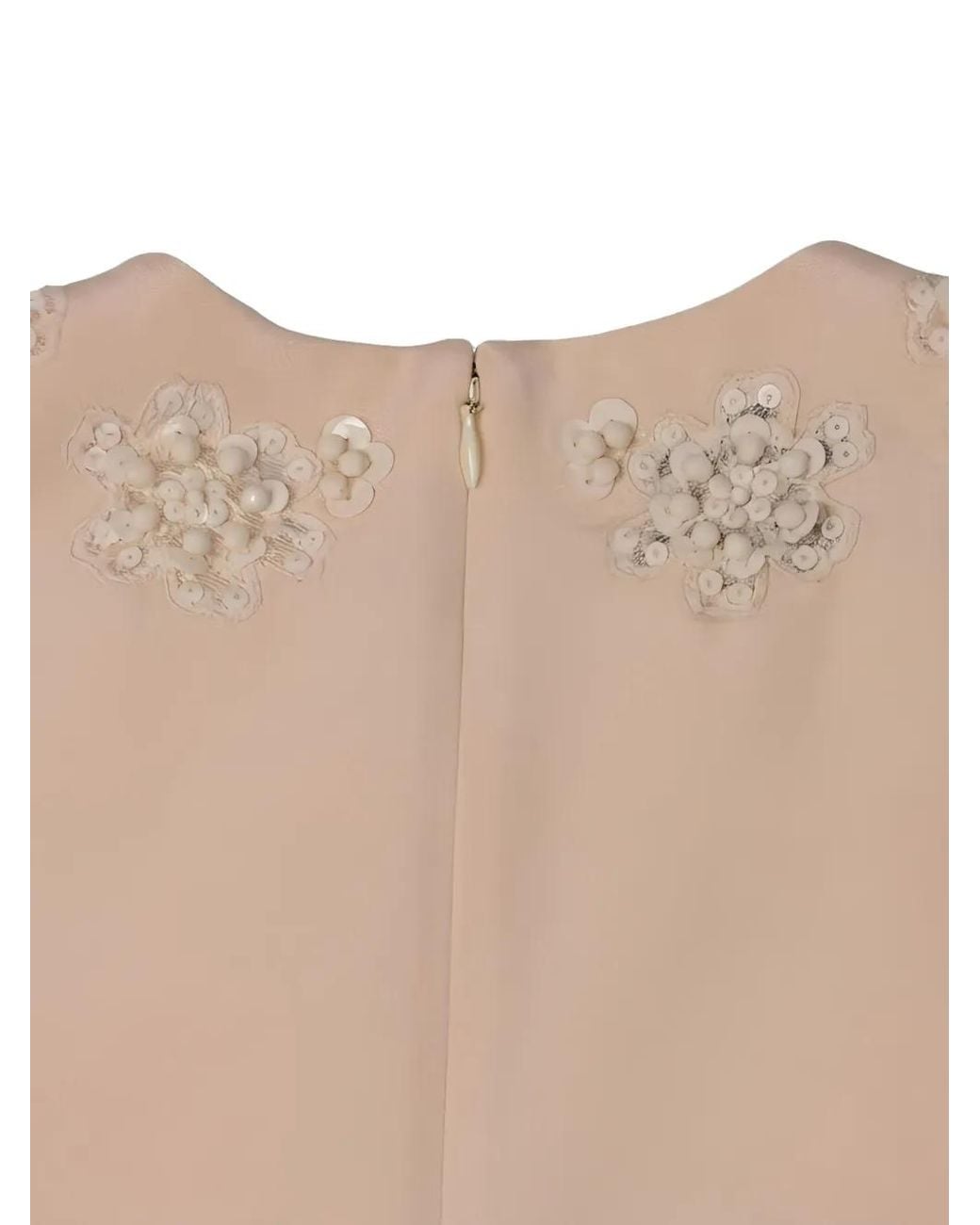 Valentino Garavani Natural Sequin-Embellished Floral-Appliqué Dress