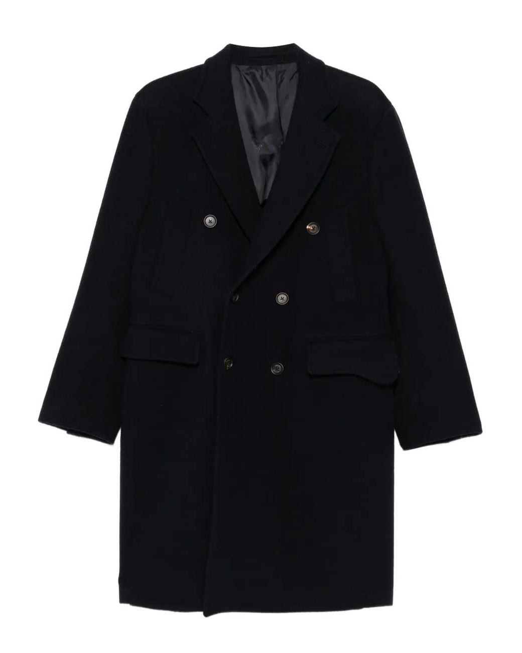 Eleventy Blue Double-Breasted Button Coat for men