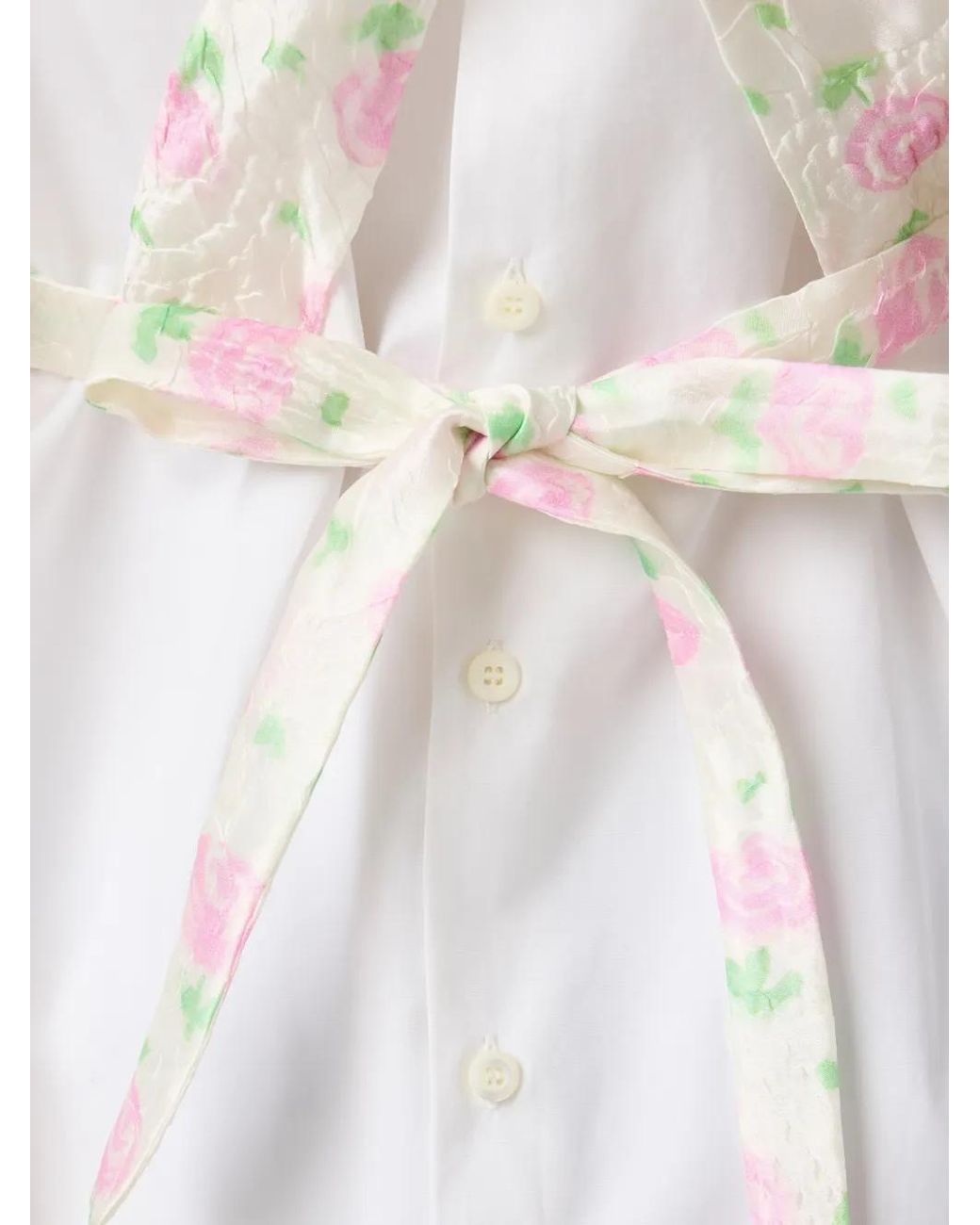 Miu Miu White Floral Cloqué Apron