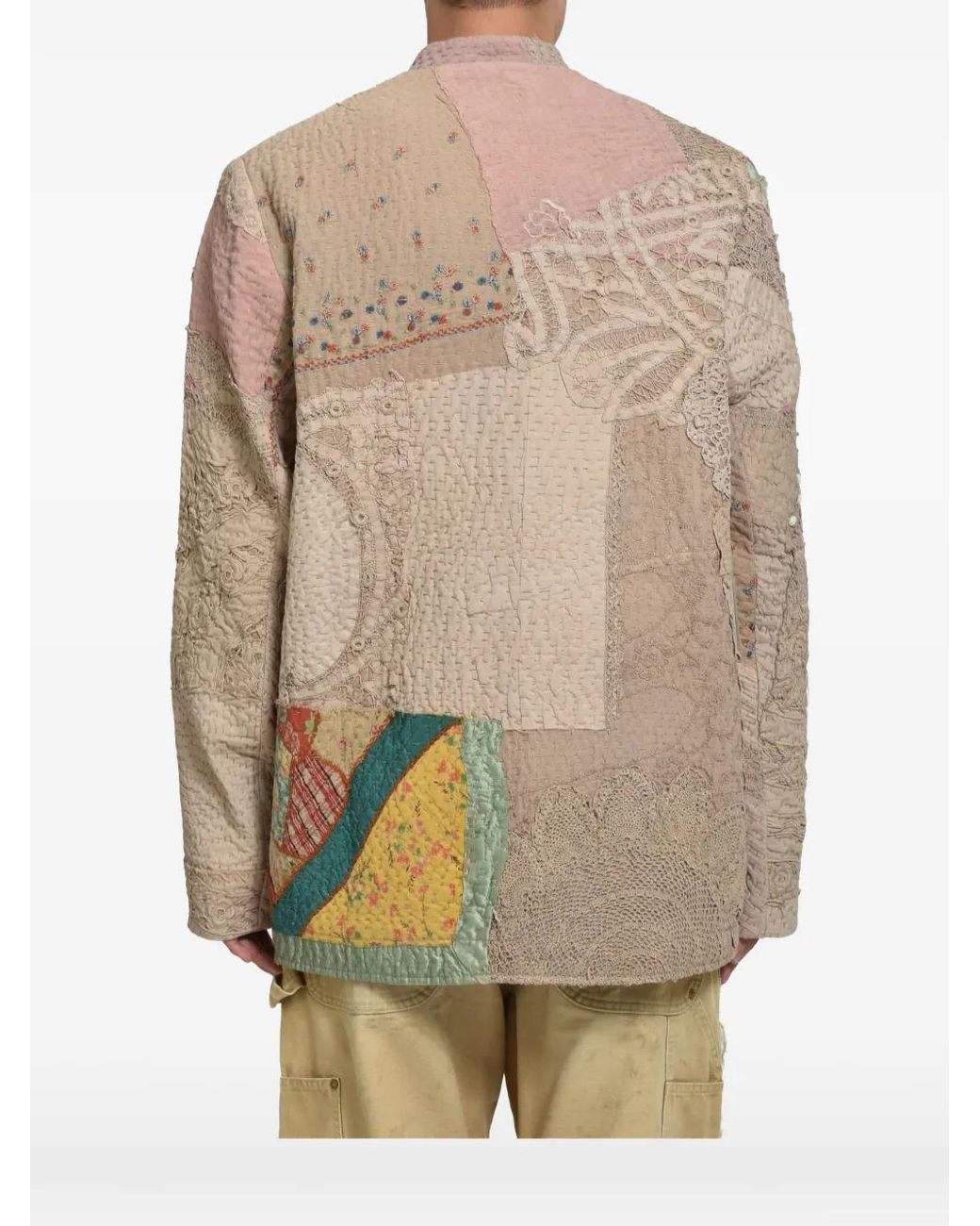 By Walid Brown Albert Patchwork Jacket for men
