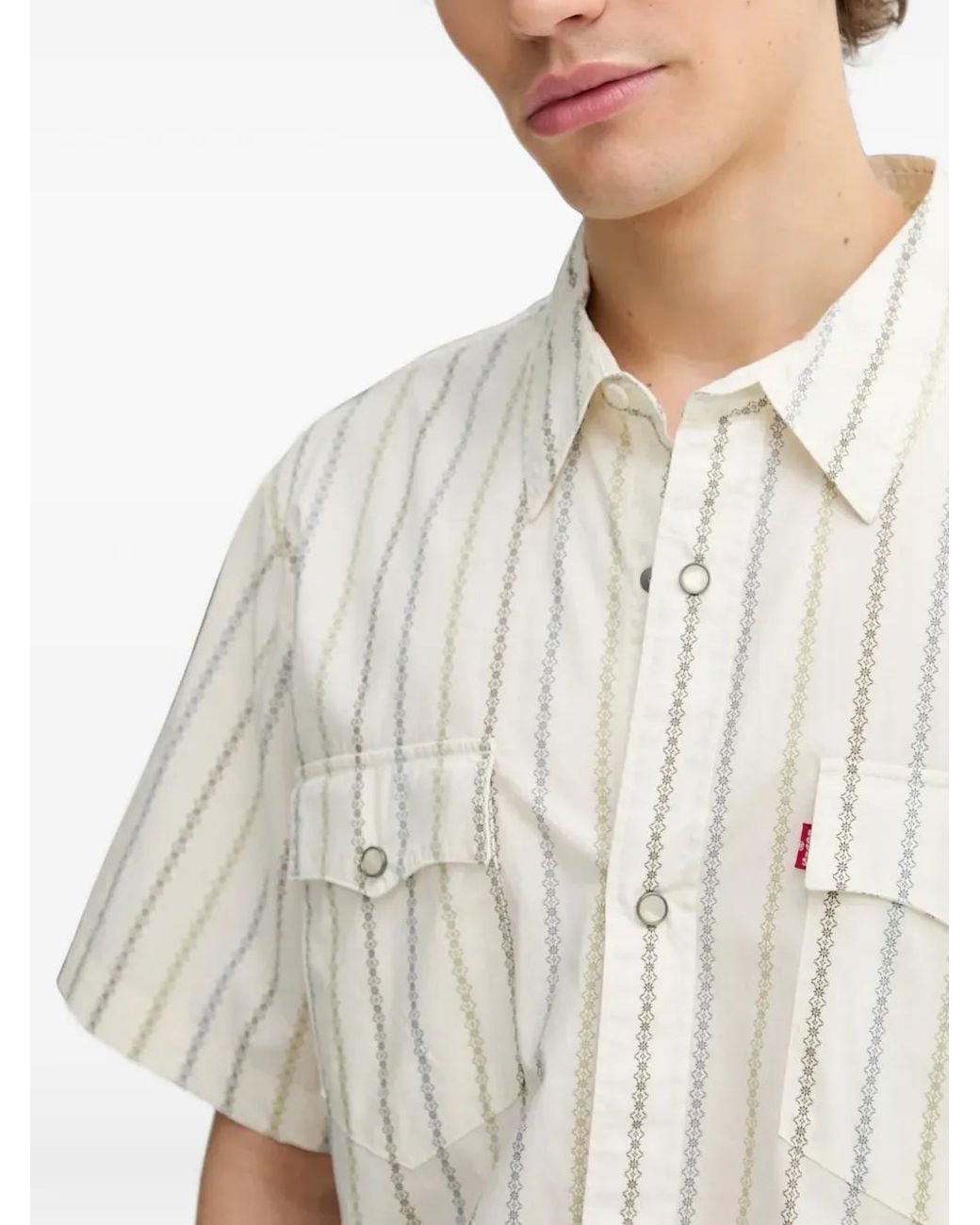 Levi's White Western Relaxed-Fit Striped Shirt for men
