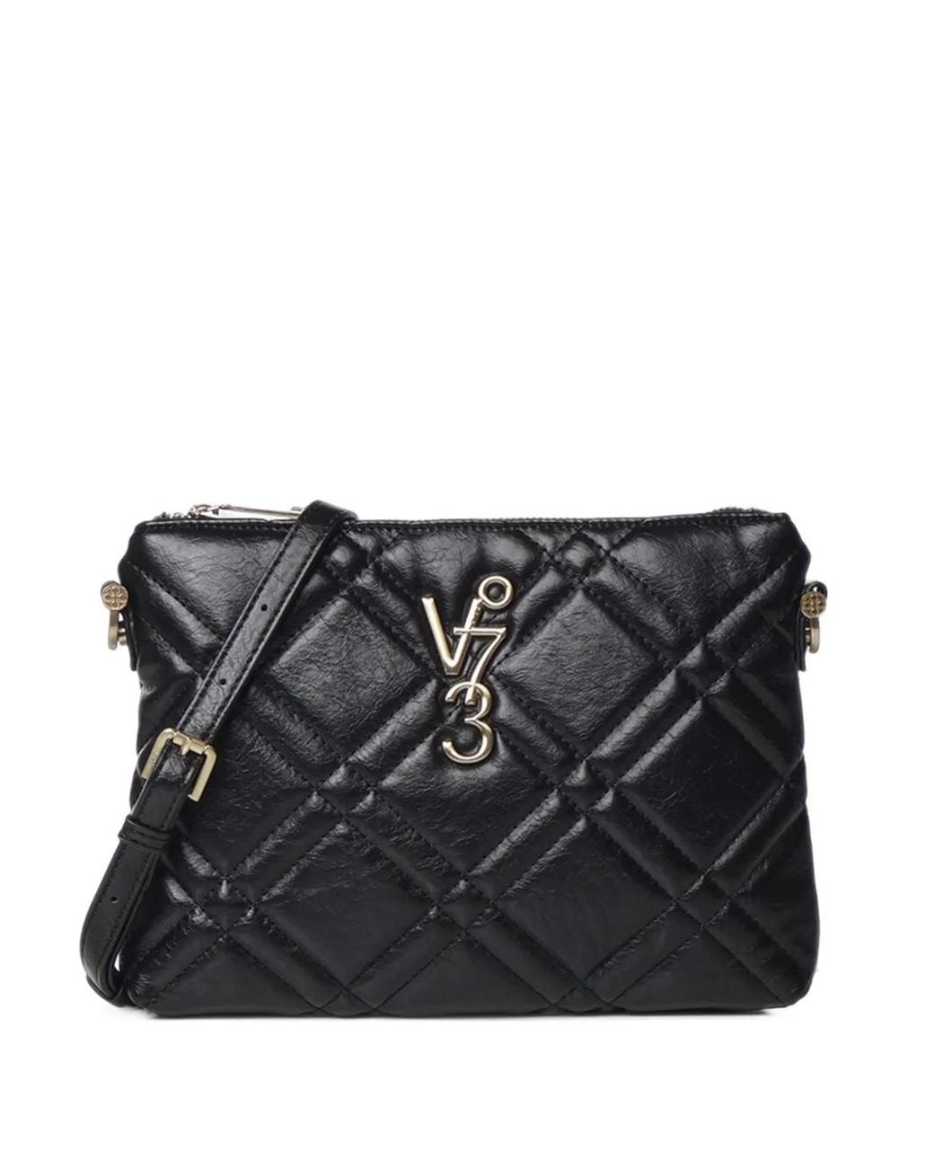 V73 Black Diaspro Quilted Logo-Plaque Cross Body Bag