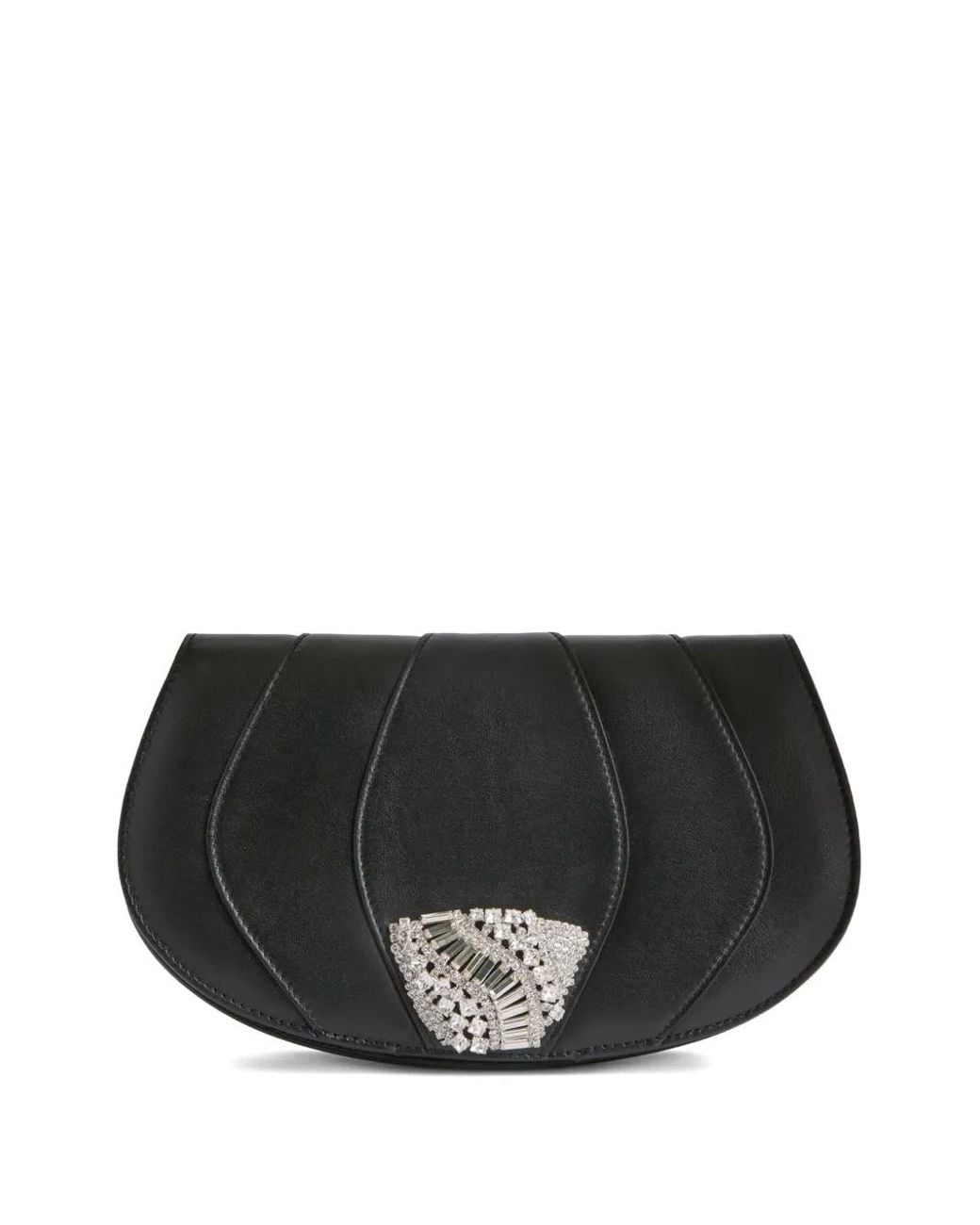 Giuseppe Zanotti Black Orbits Leather Clutch Bag