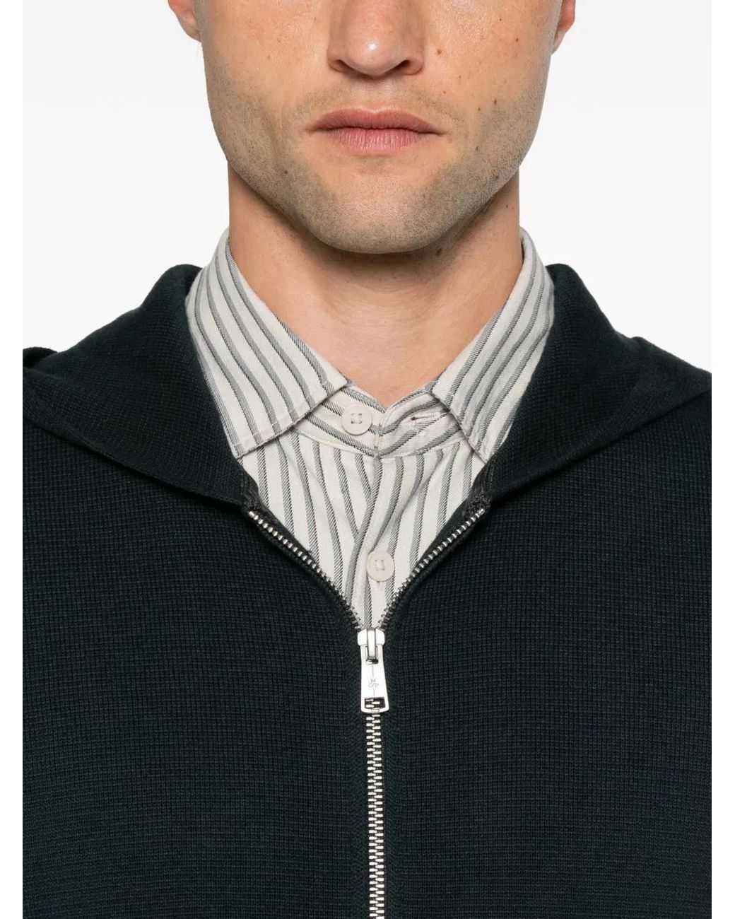 Marc O' Polo Black Zip-Up Hooded Cardigan for men