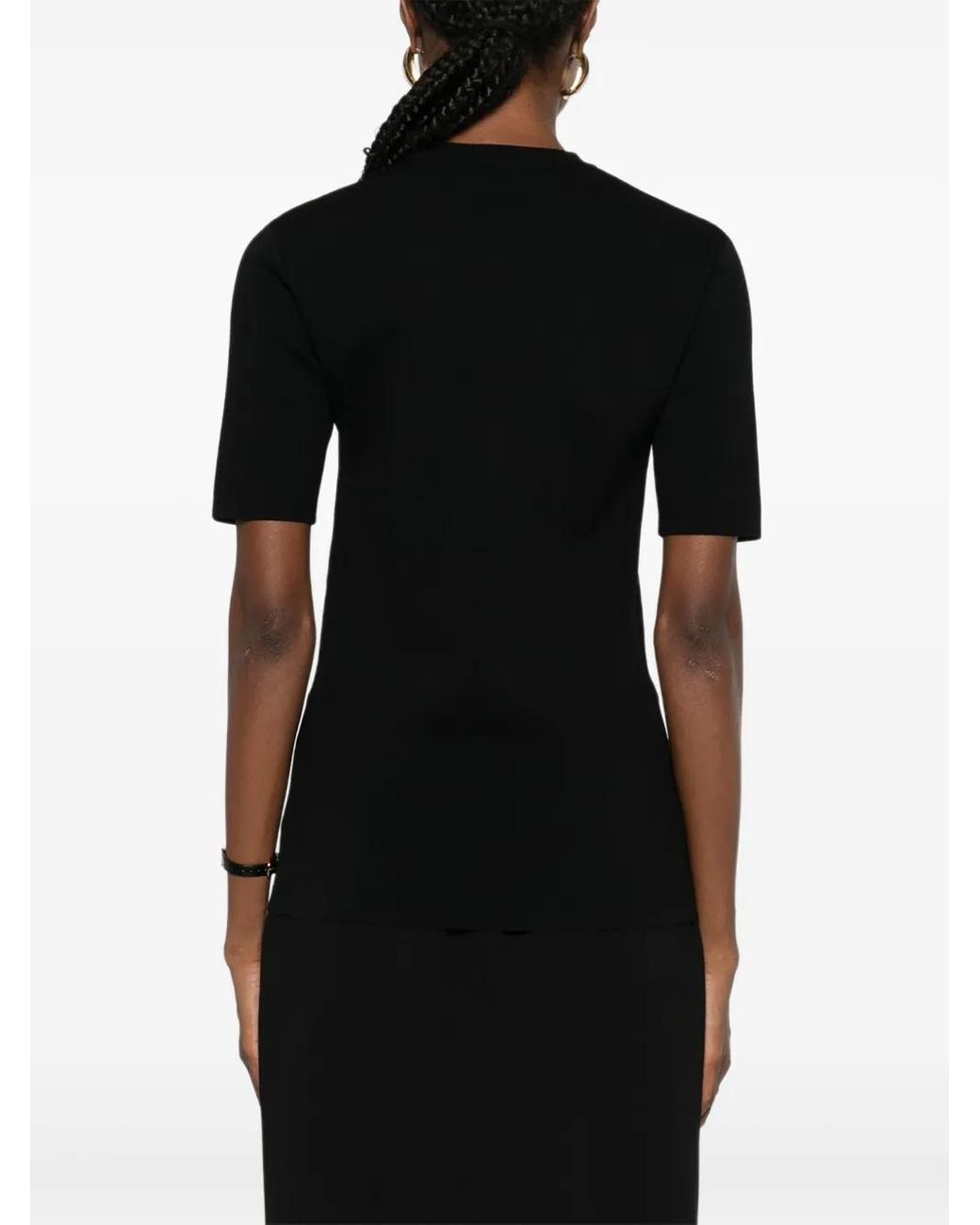 Totême Black Crew-Neck Knitted Top