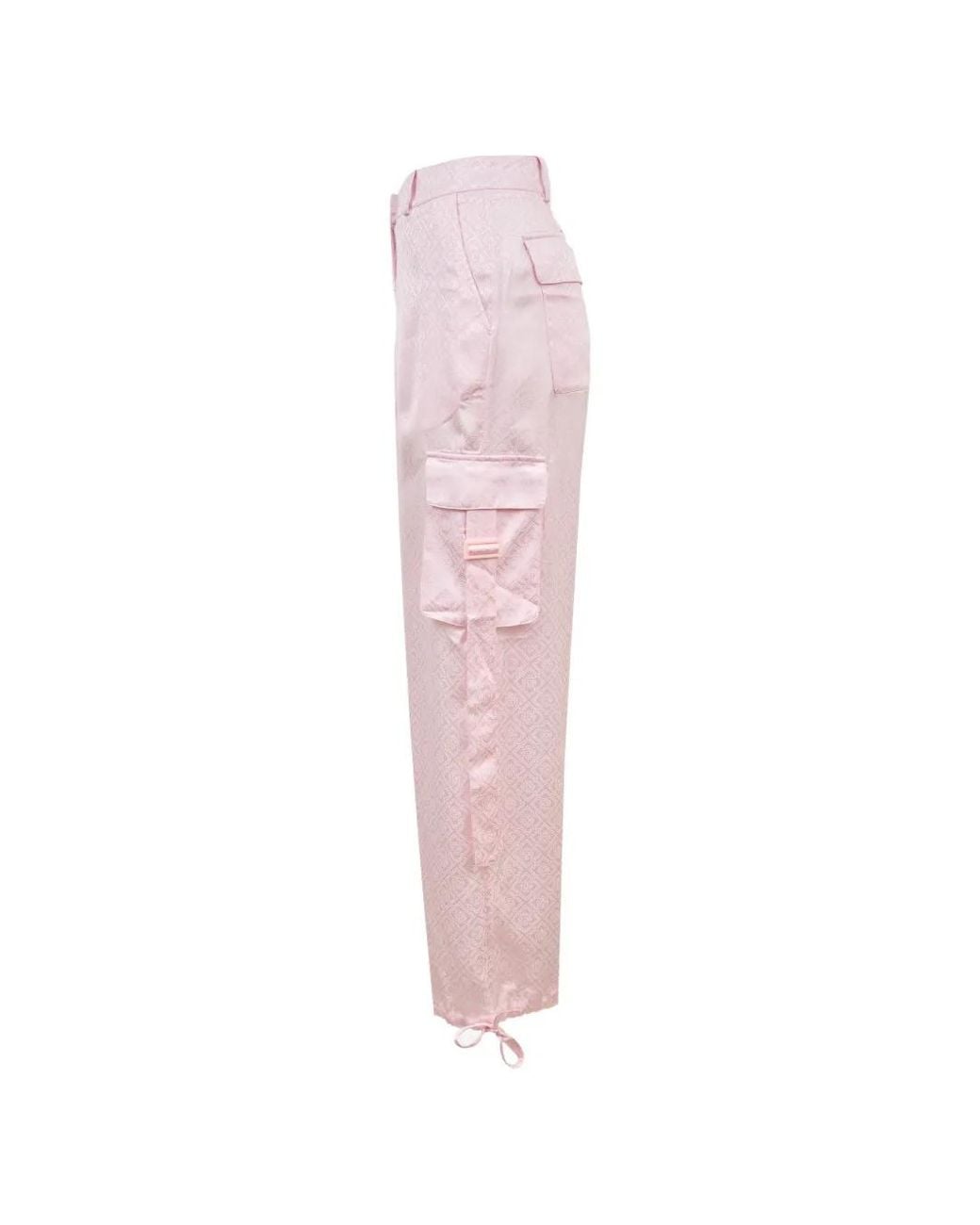 Casablanca Pink Monogram Satin Cargo Pants