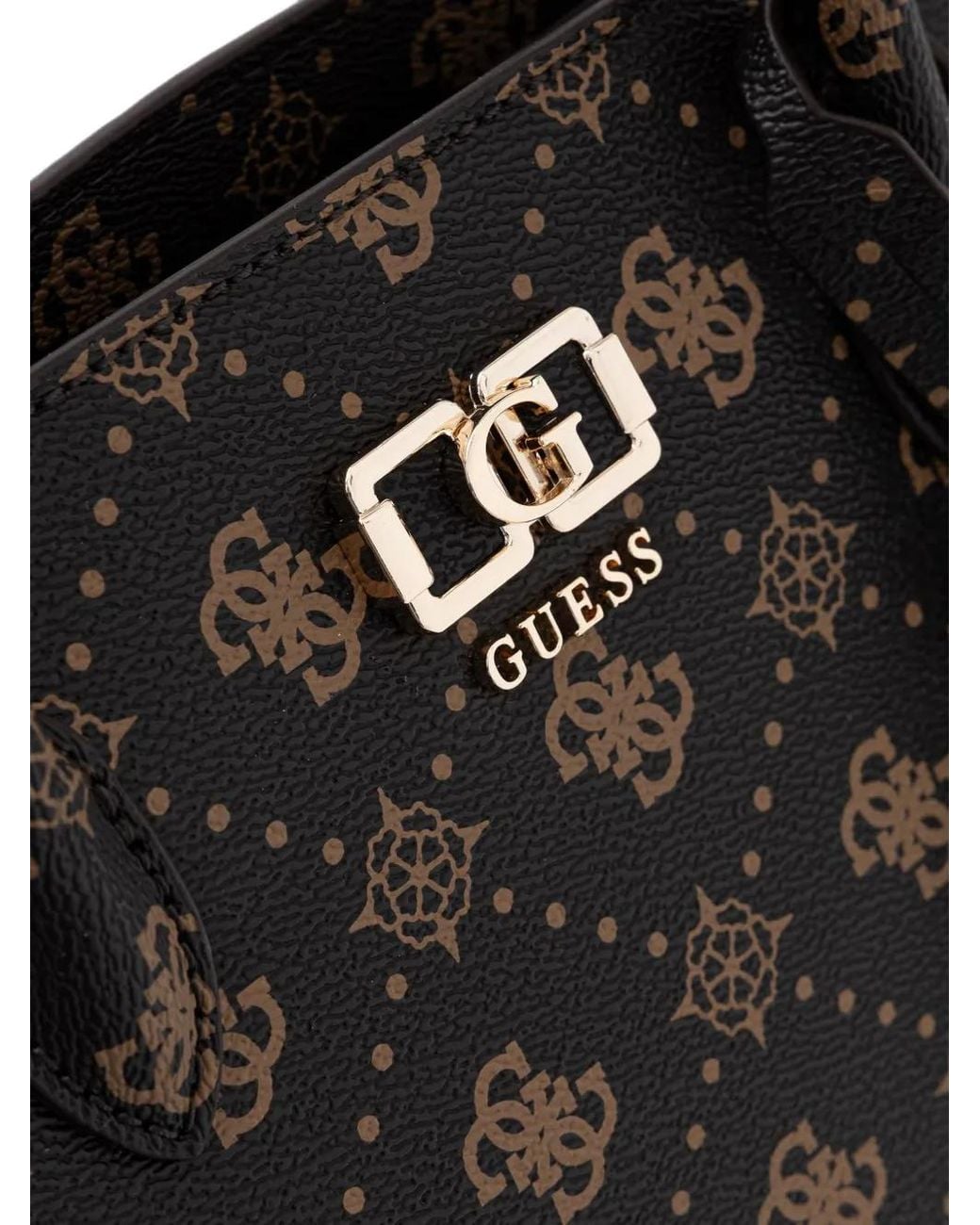 Guess Black Emelie Logo-Print Zip-Fastening Tote Bag