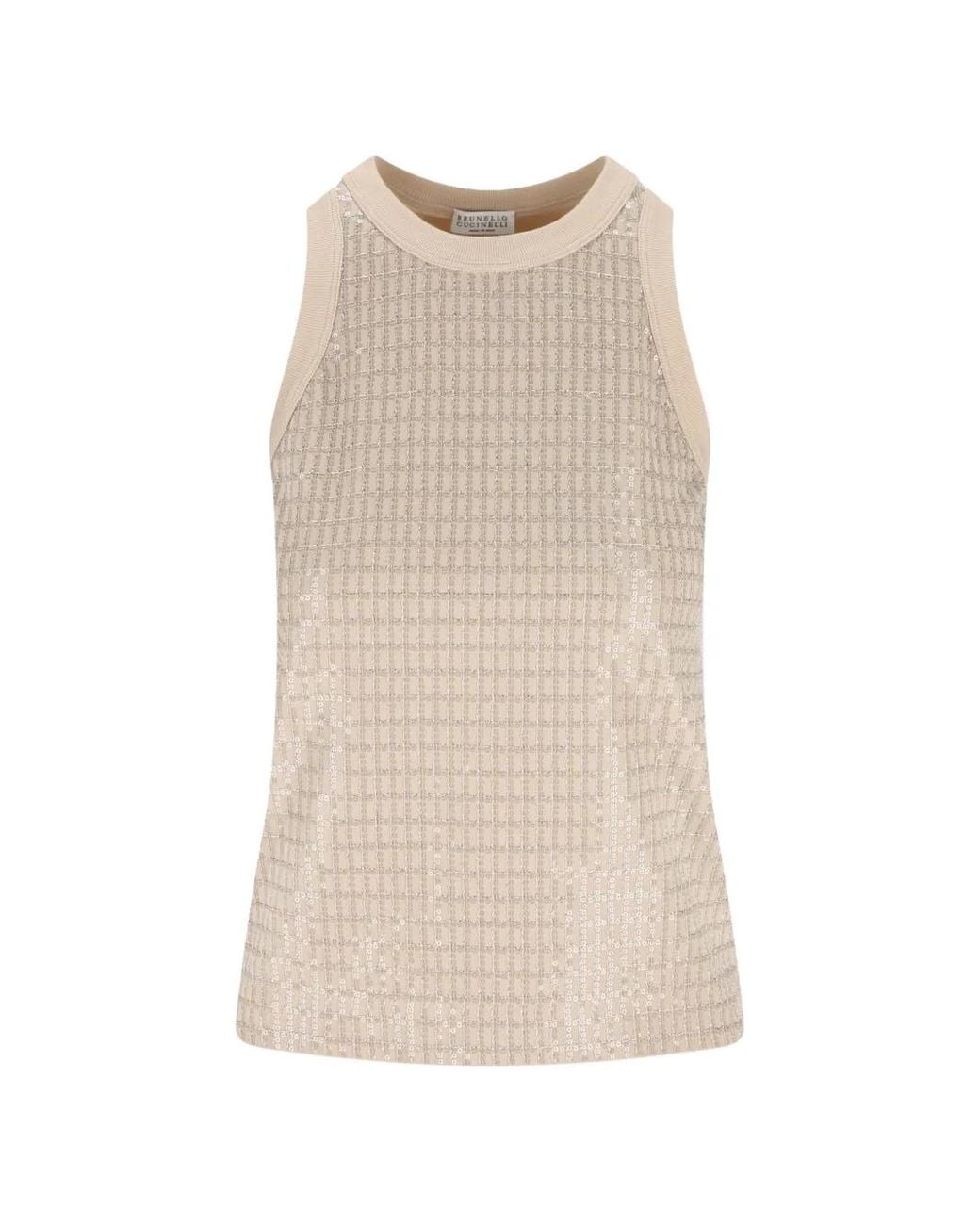 Brunello Cucinelli Natural Cotton Tank Top