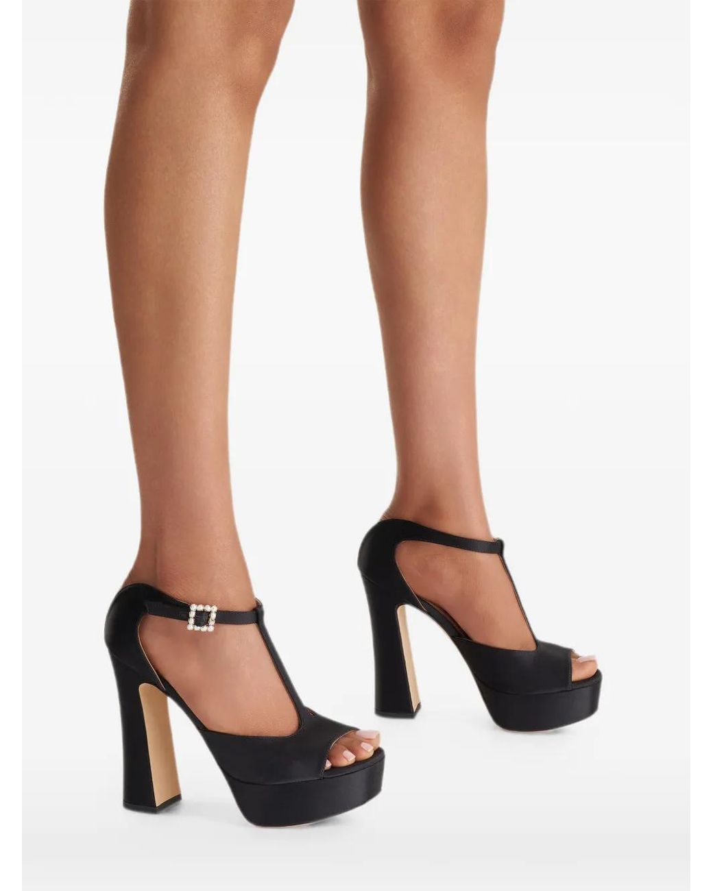 Malone Souliers Black Sandales À Perles Artificielles Et Plateforme Nomi