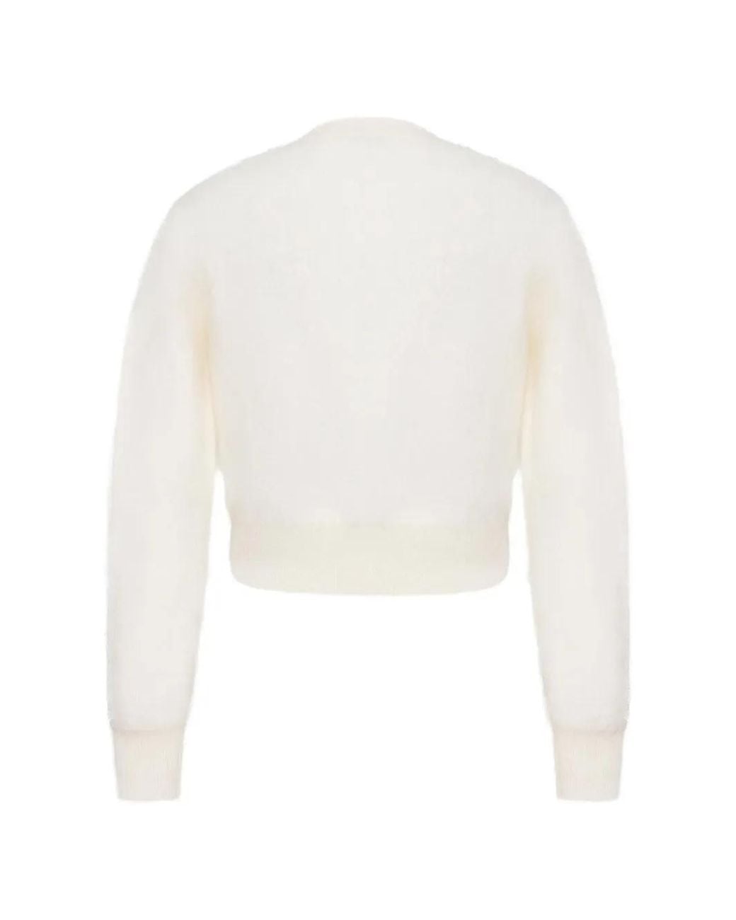 Adam Lippes White Cruz Crystal-Embellished Cardigan