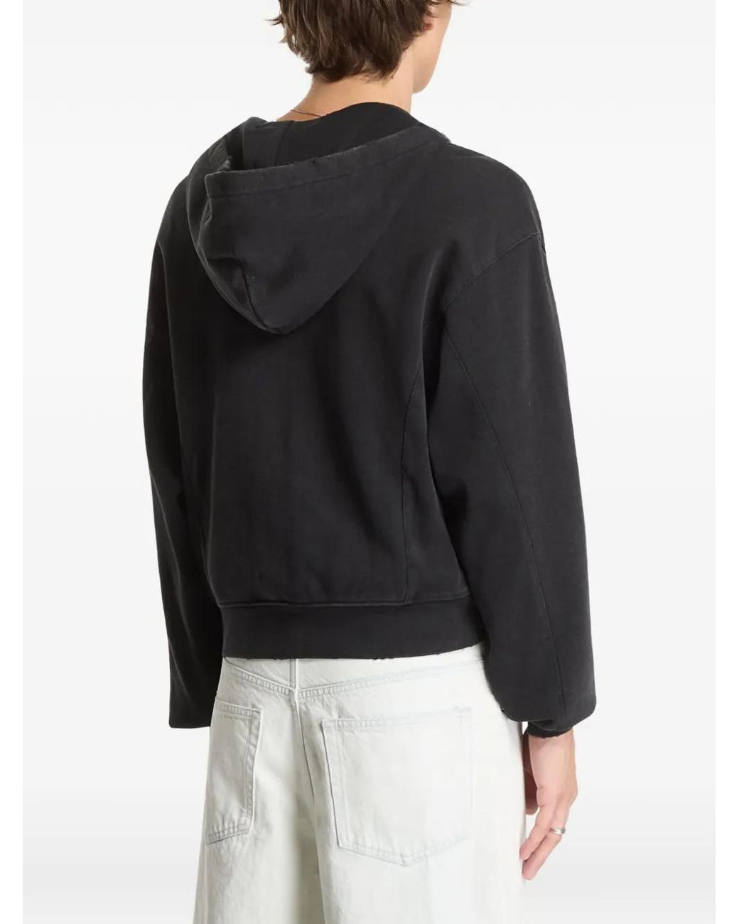 Dime Black Distressed Terry Hoodie for men