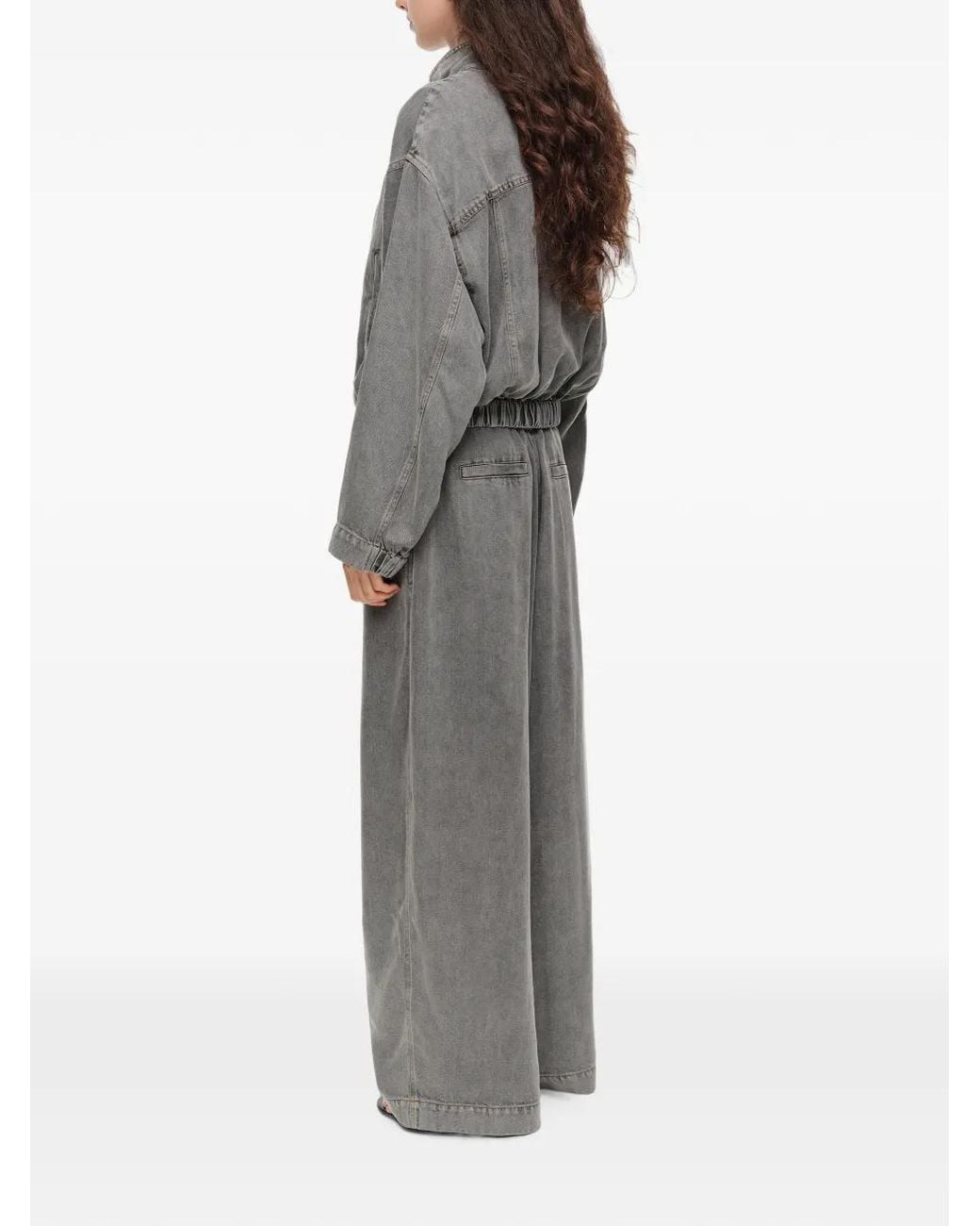 Bimba Y Lola Gray Washed Light Fluid Denim Jacket
