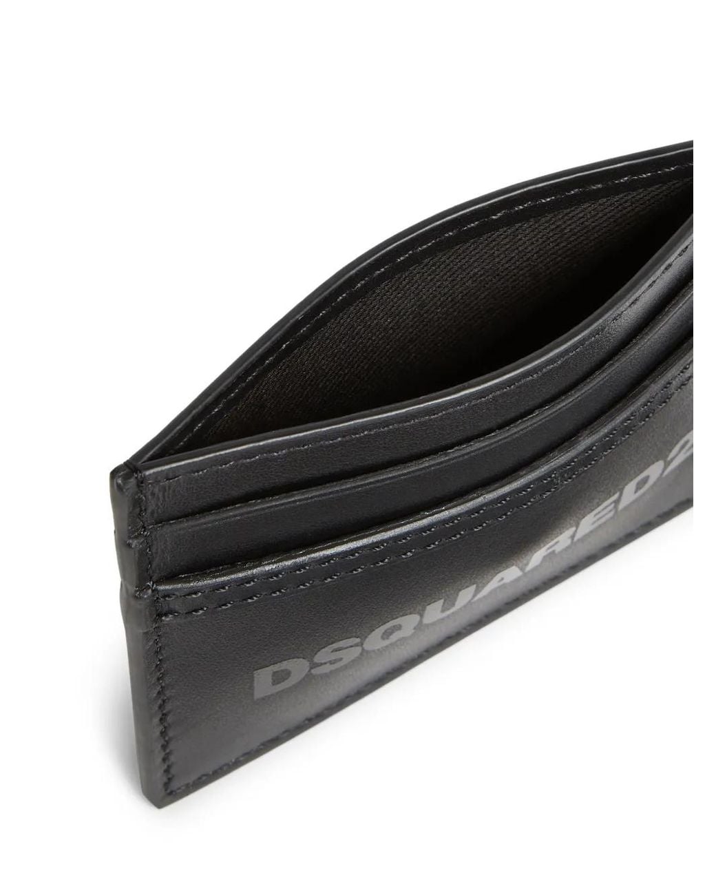 DSquared² Black Logo-Print Card Holder for men