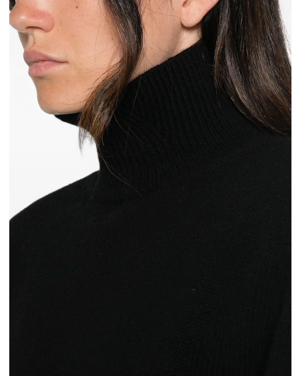 Rohe Black Statement-Shoulder Turtleneck Sweater