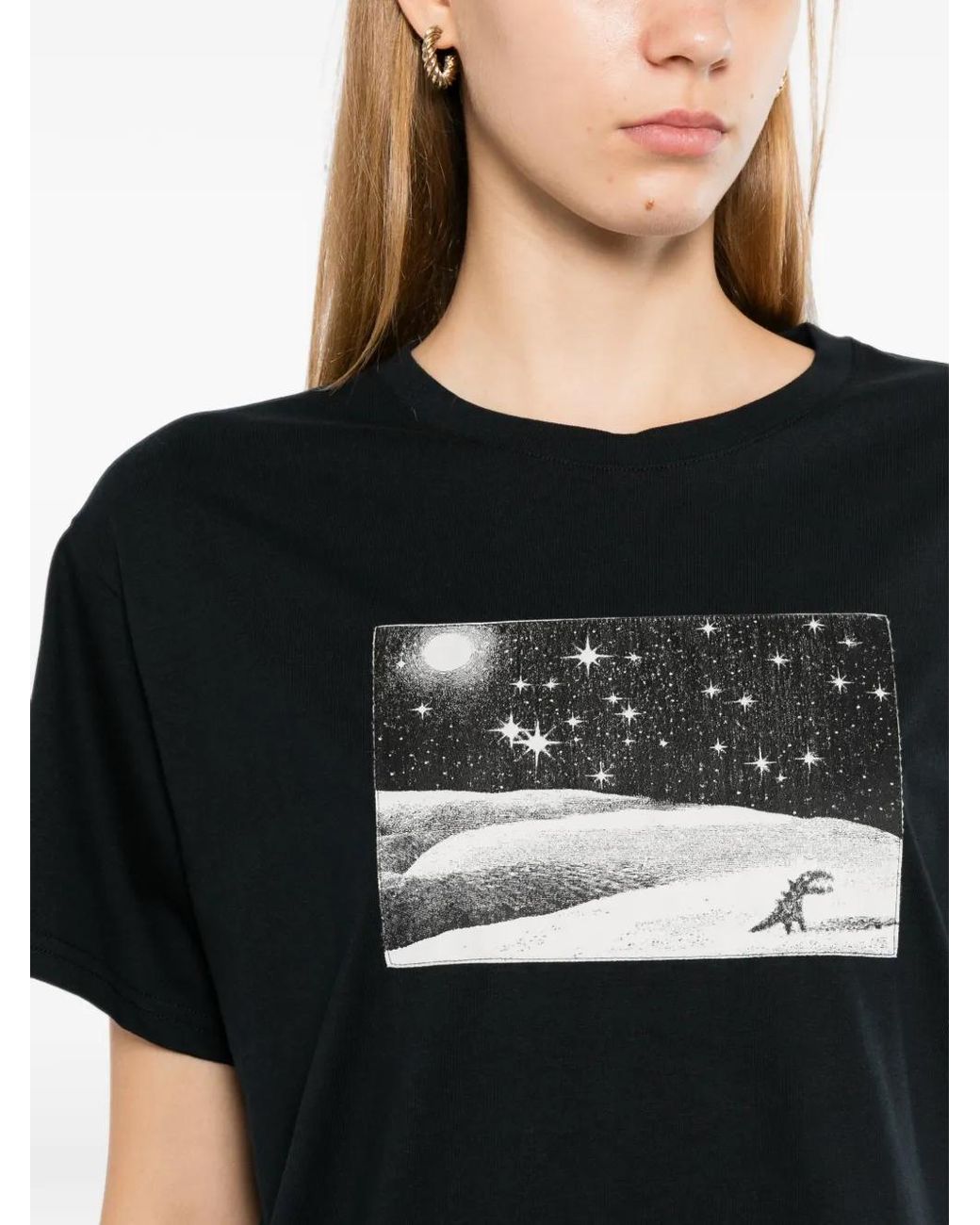 SPORT b. by agnès b. Black Graphic-Print T-Shirt