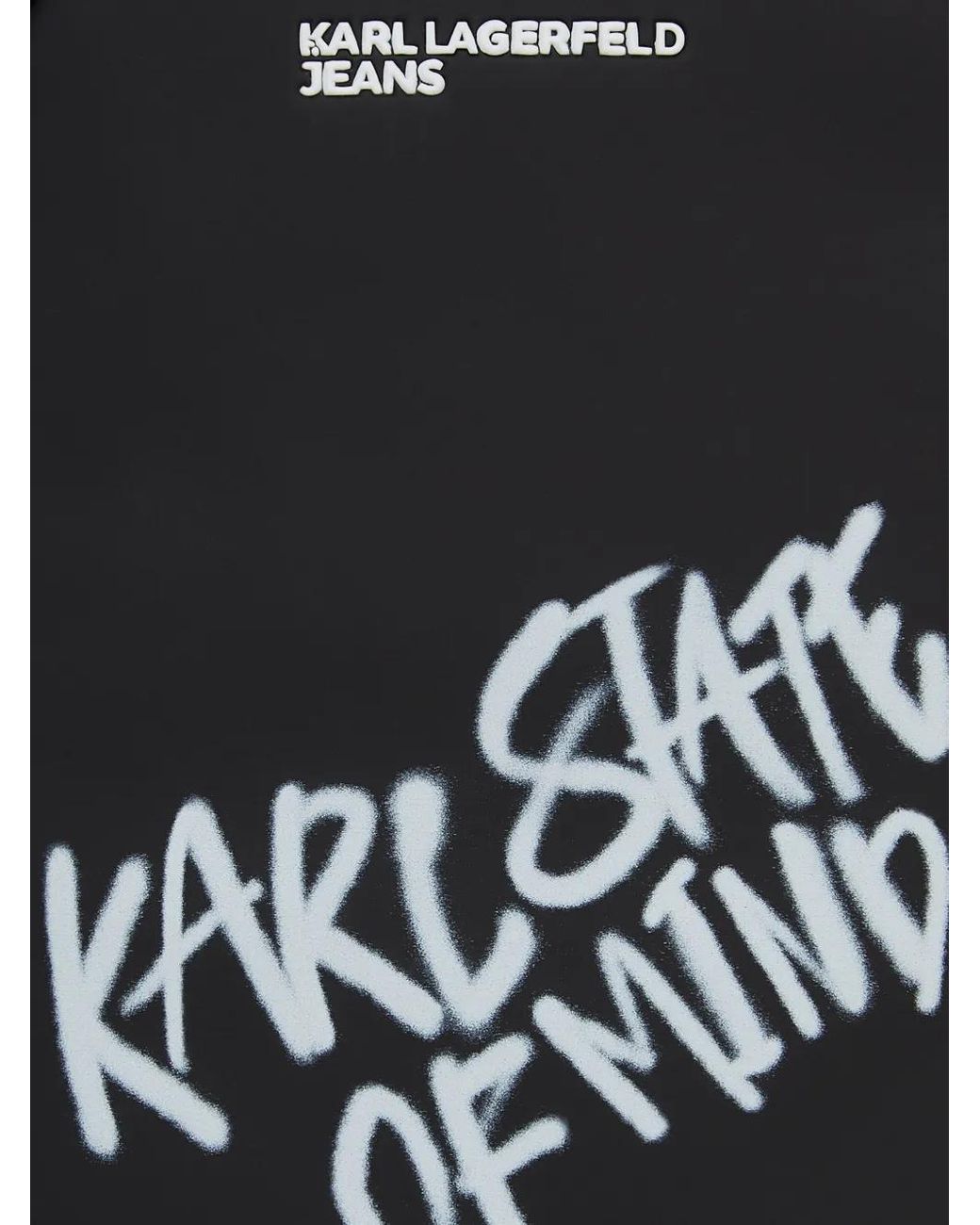 Karl Lagerfeld Black Logo-Print Zip-Around Phone Pouch for men
