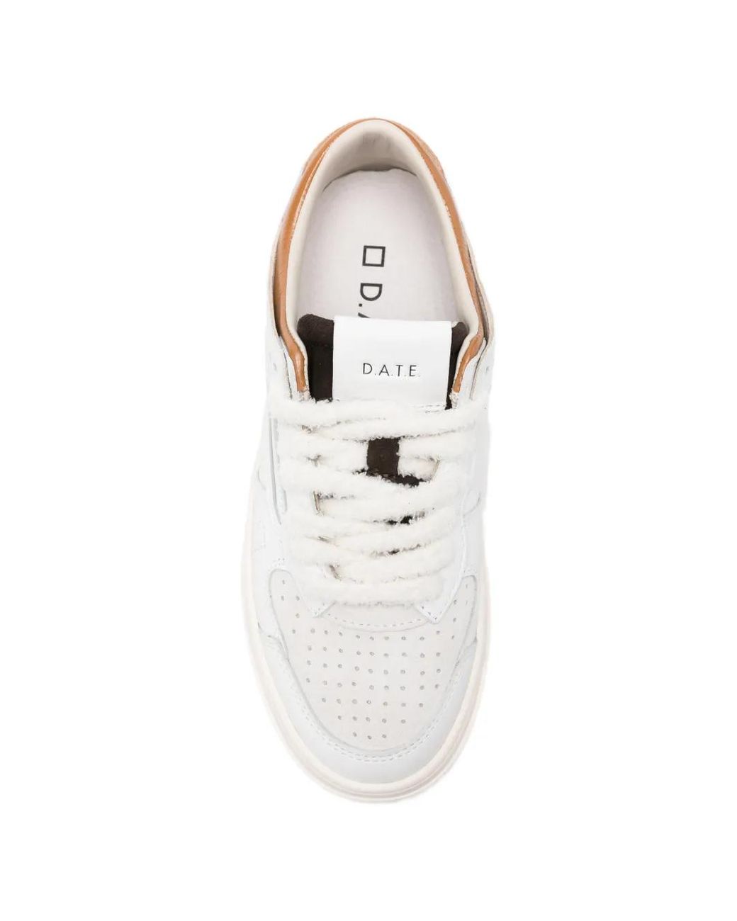 Sneakers Con Inserti Traforati di Date in White