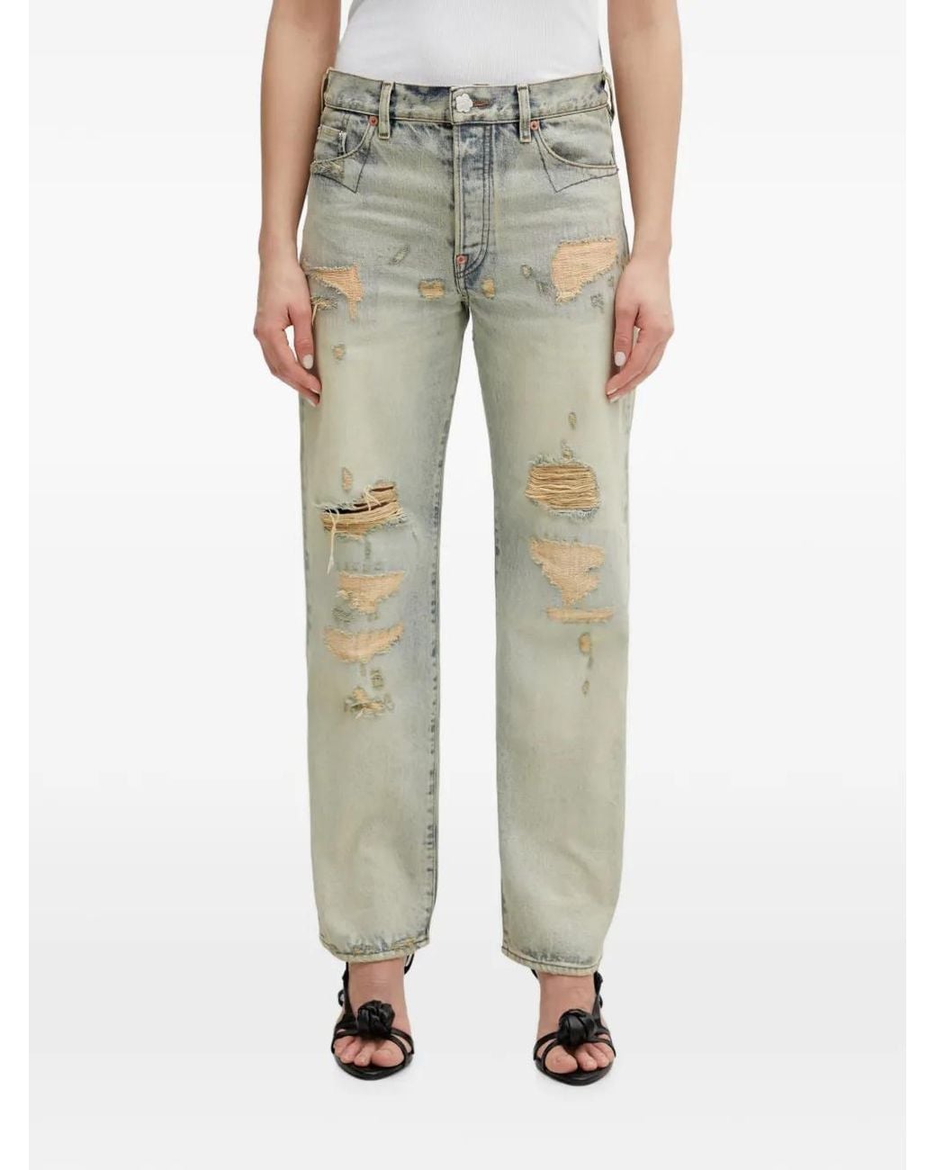KENZO Gerafelde Straight Jeans in het Gray