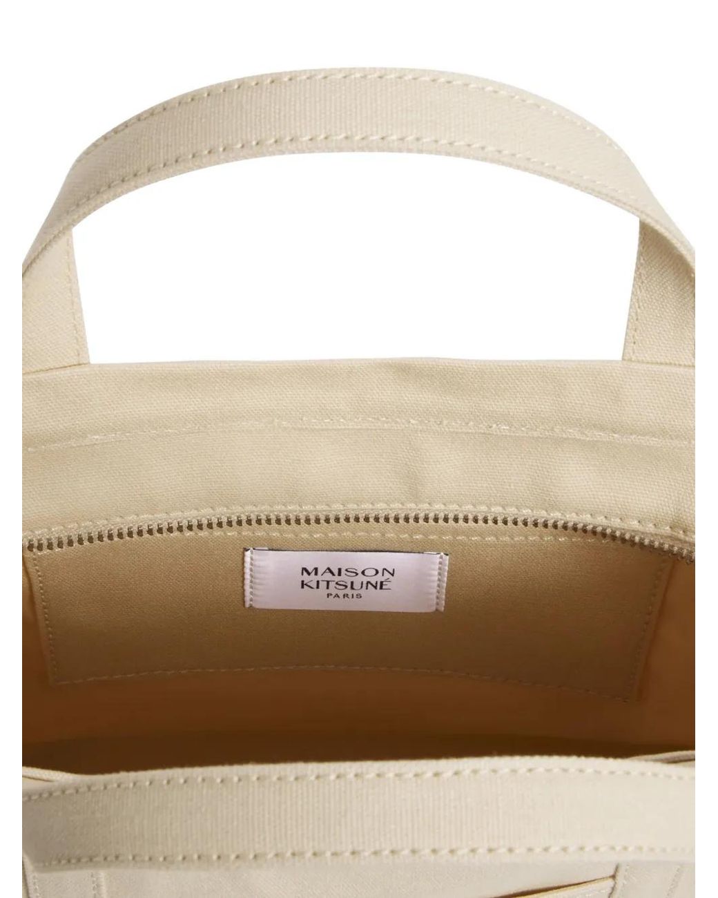 Maison Kitsuné White Fox Head Small Canvas Tote