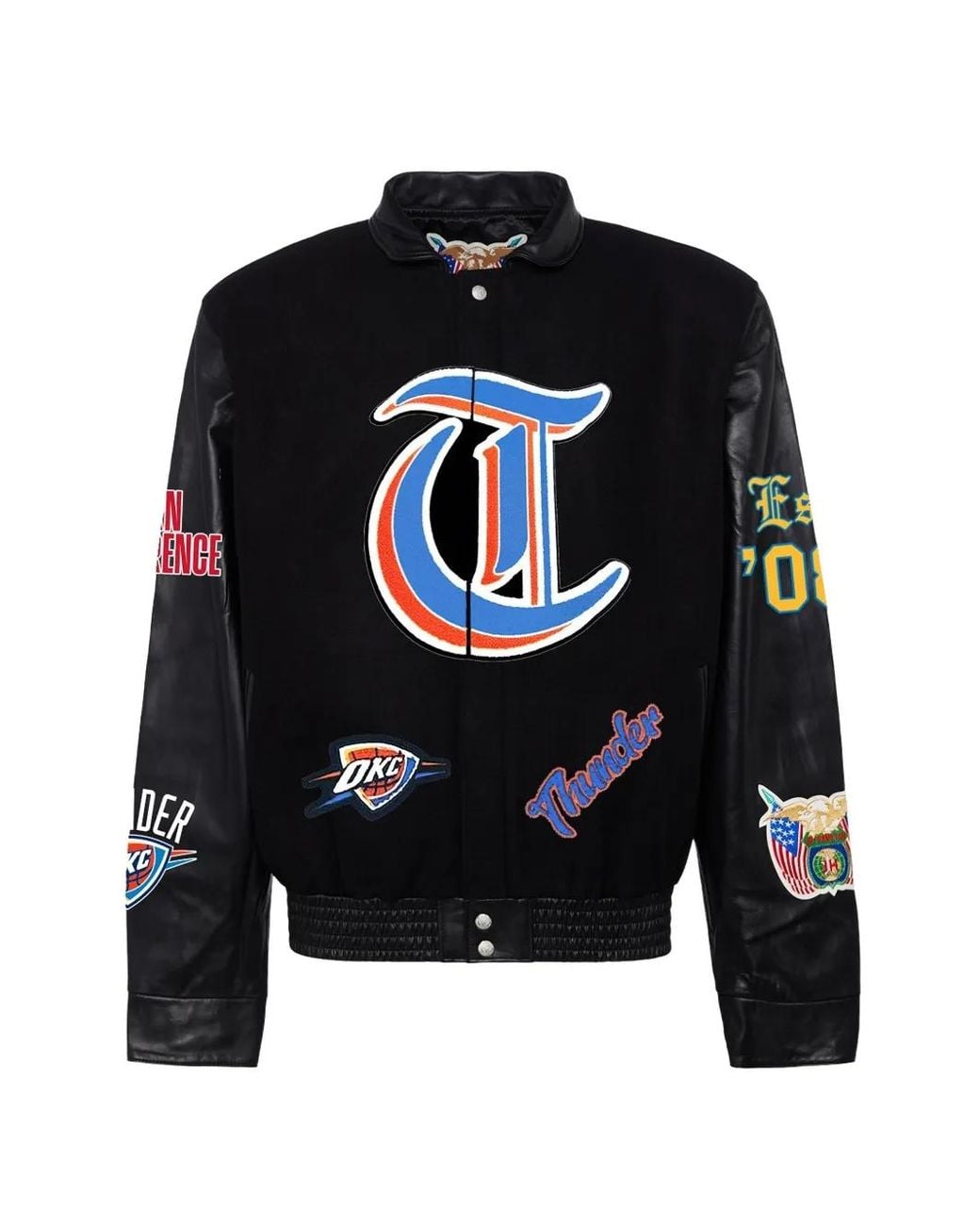 Jeff Hamilton Blue Oklahoma City Thunder Varsity Jacket for men