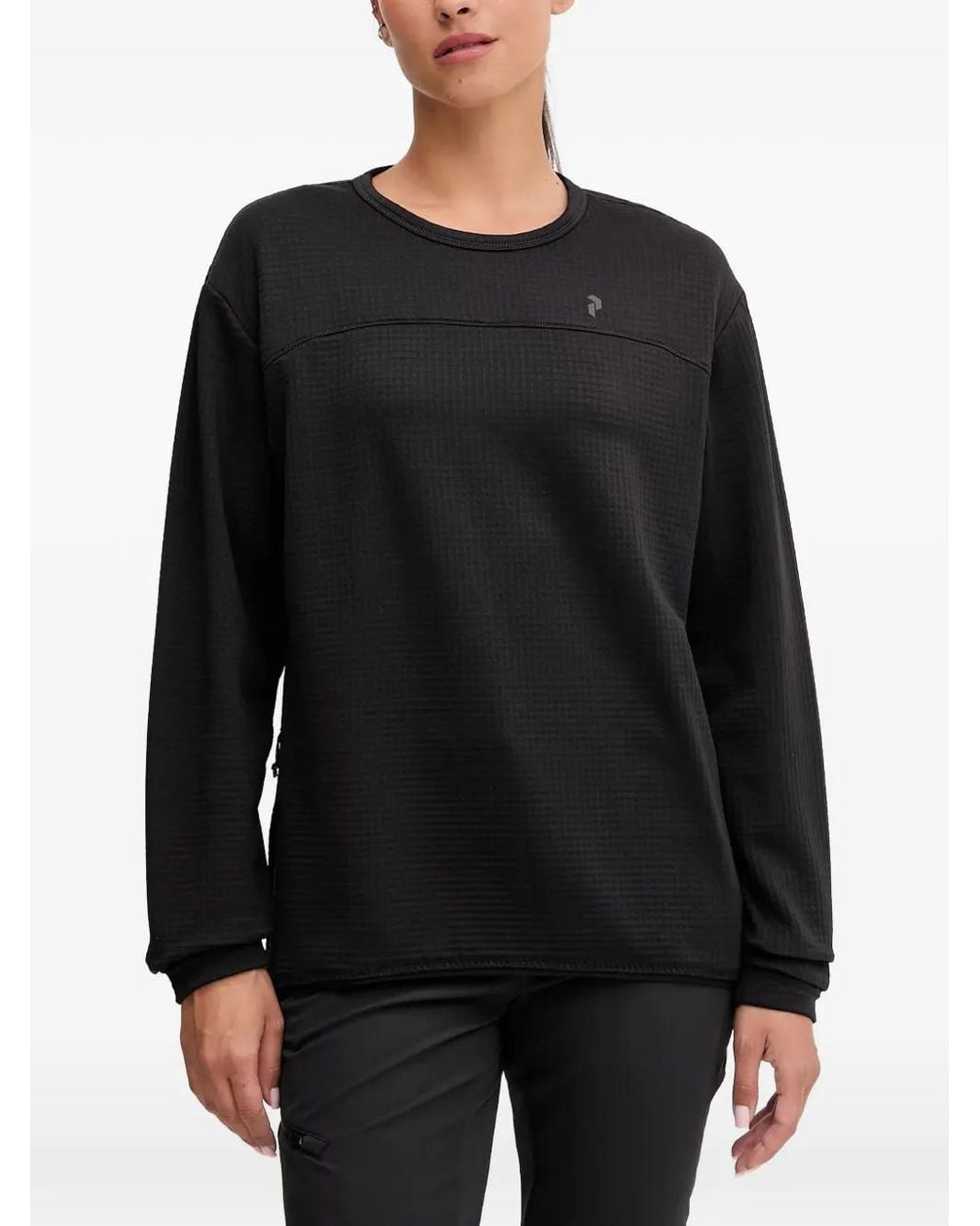 Peak Performance Black Textured Long-Sleeve Sweatshirt
