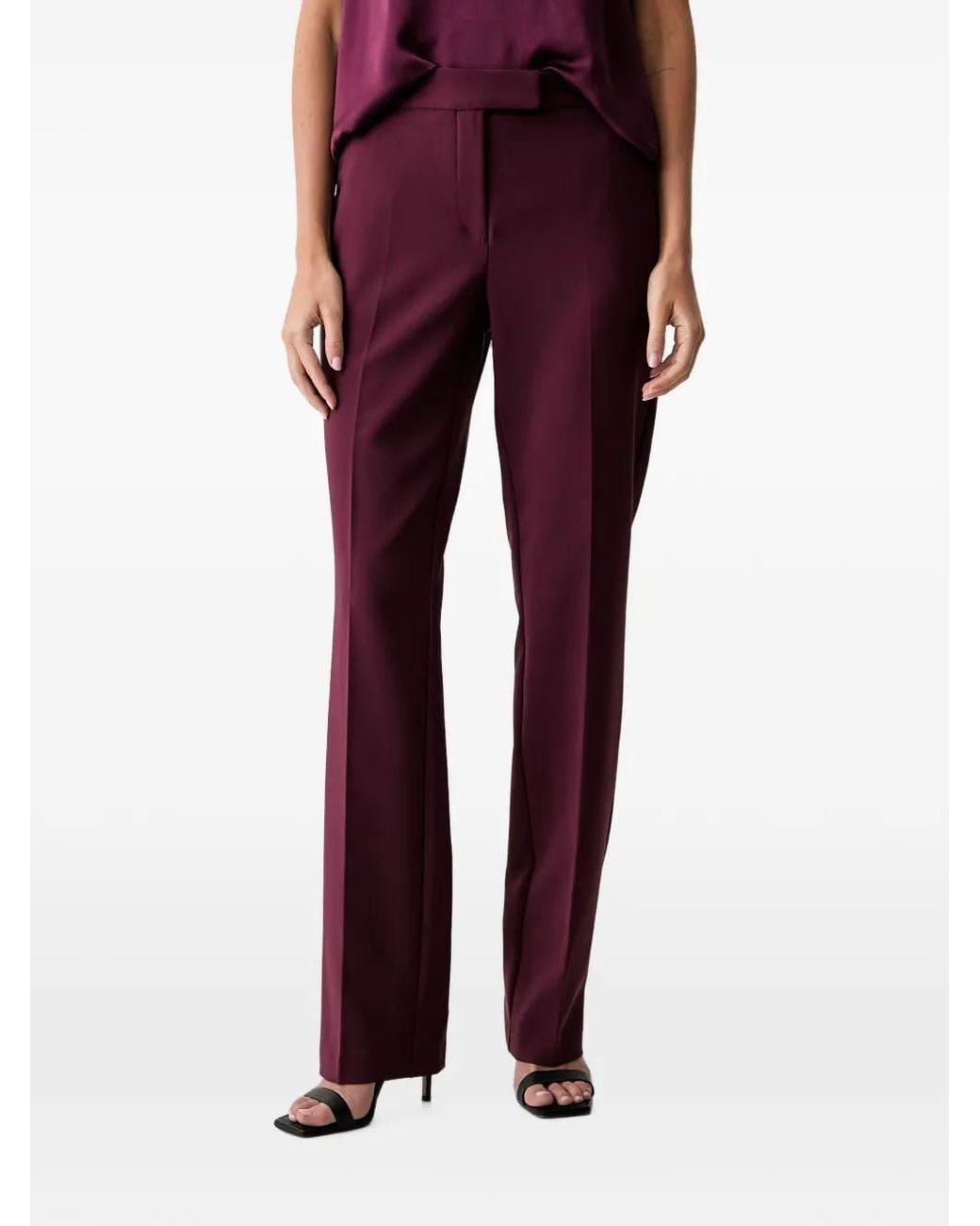Fracomina Red Pantalon À Plis Marqués
