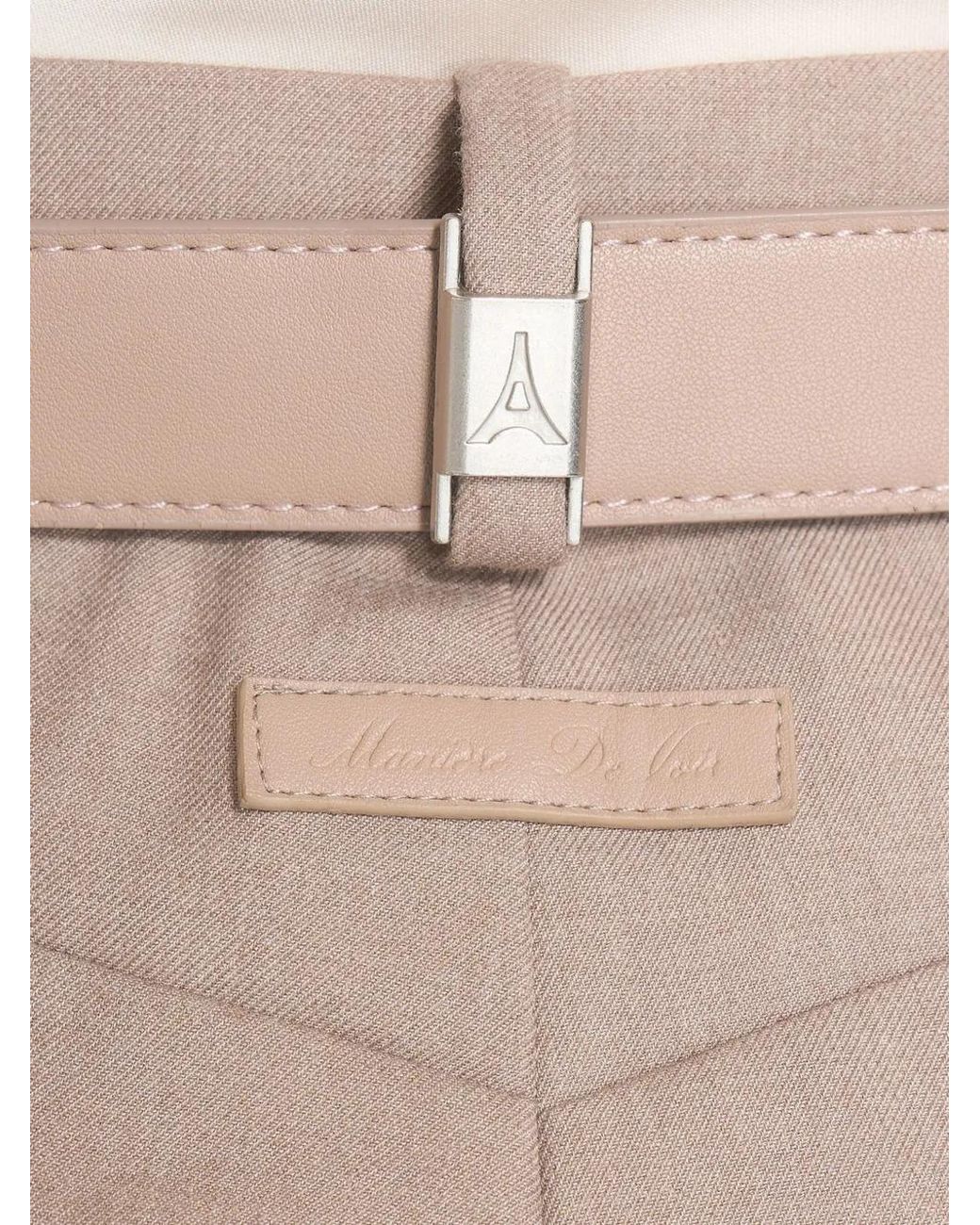 Manière De Voir Natural Jodie Belted Box-Pleat Trousers