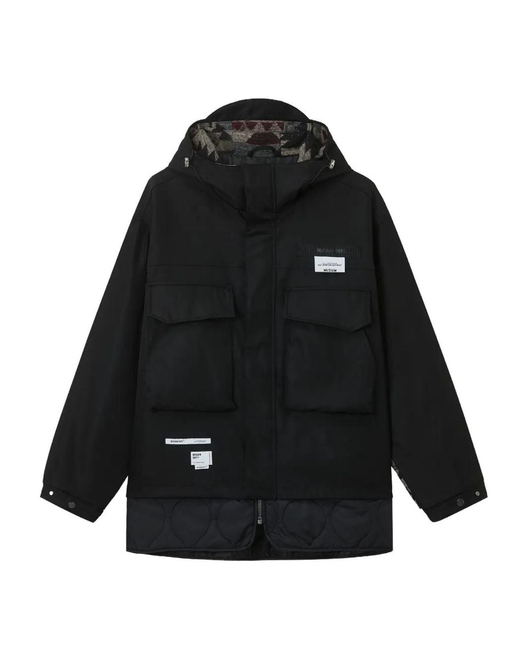 Parka Con Parche Del Logo Musium Div. de hombre de color Black