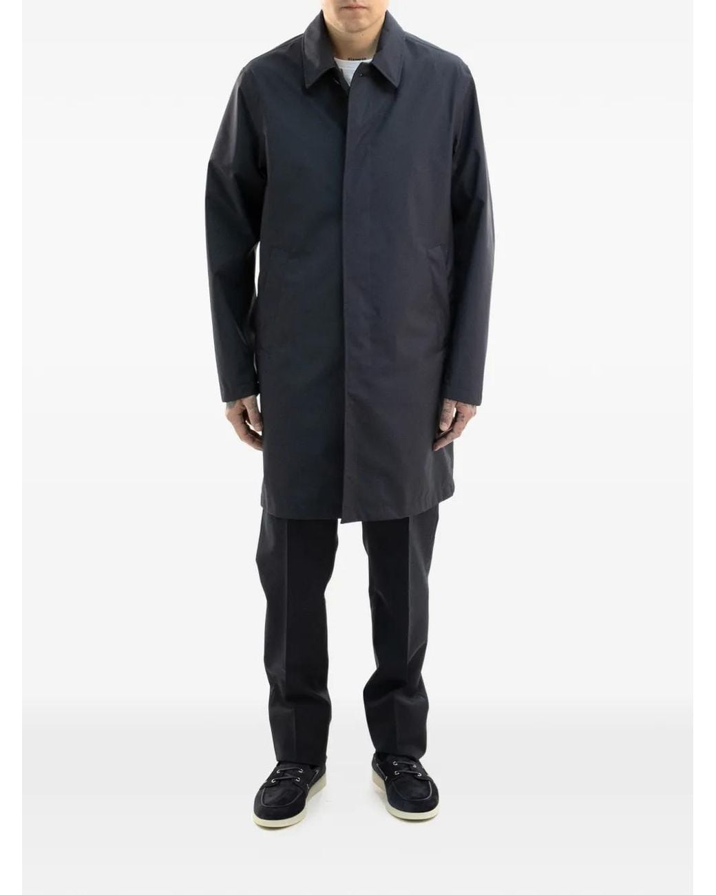 Herno Blue Point-Collar Coat for men