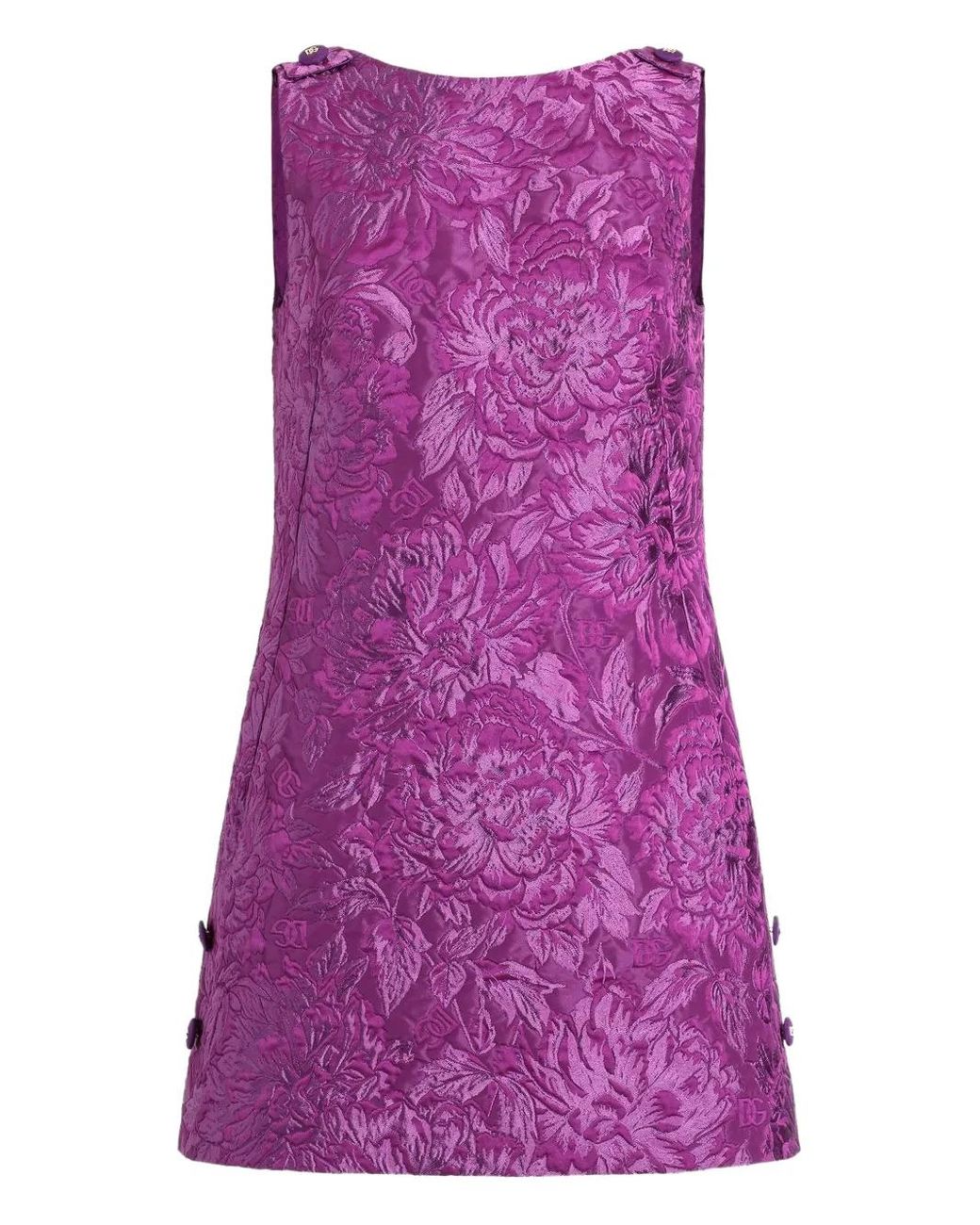 Dolce & Gabbana Purple Brocade Dress