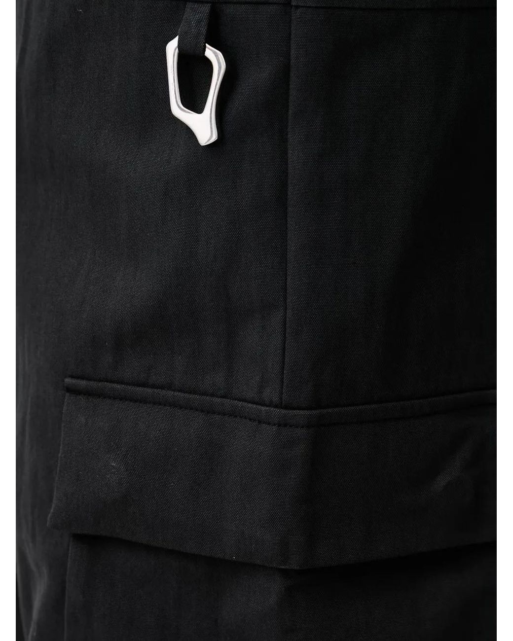 HELIOT EMIL Black Carabiner-Detail Cargo Pants for men