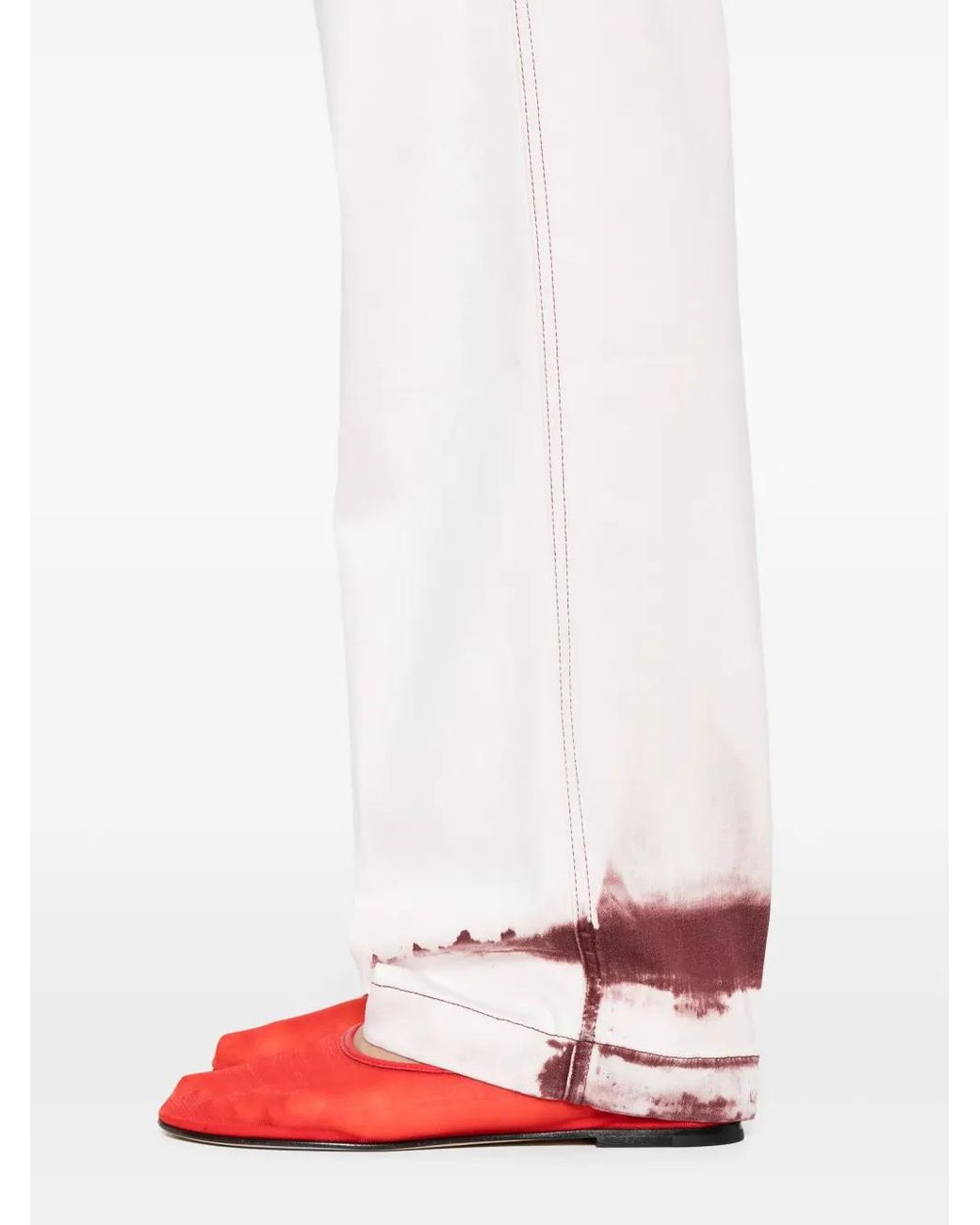 FEDERICO CINA White Bleached-Effect Trousers