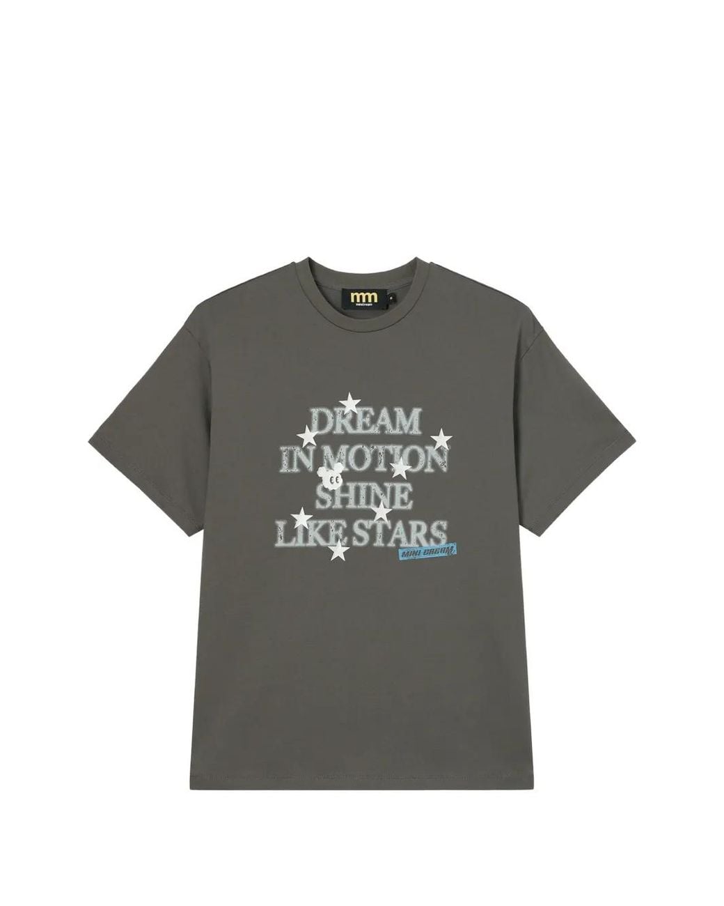 Mini Cream Gray Star-Motif T-Shirt