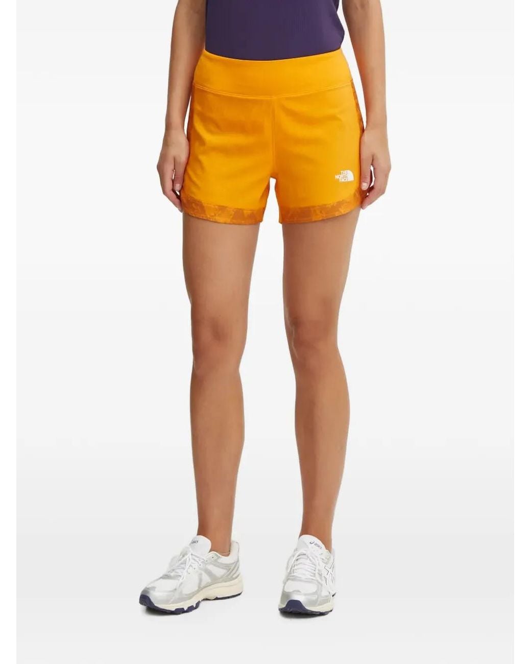 The North Face Orange Logo-Print Panelled Shorts