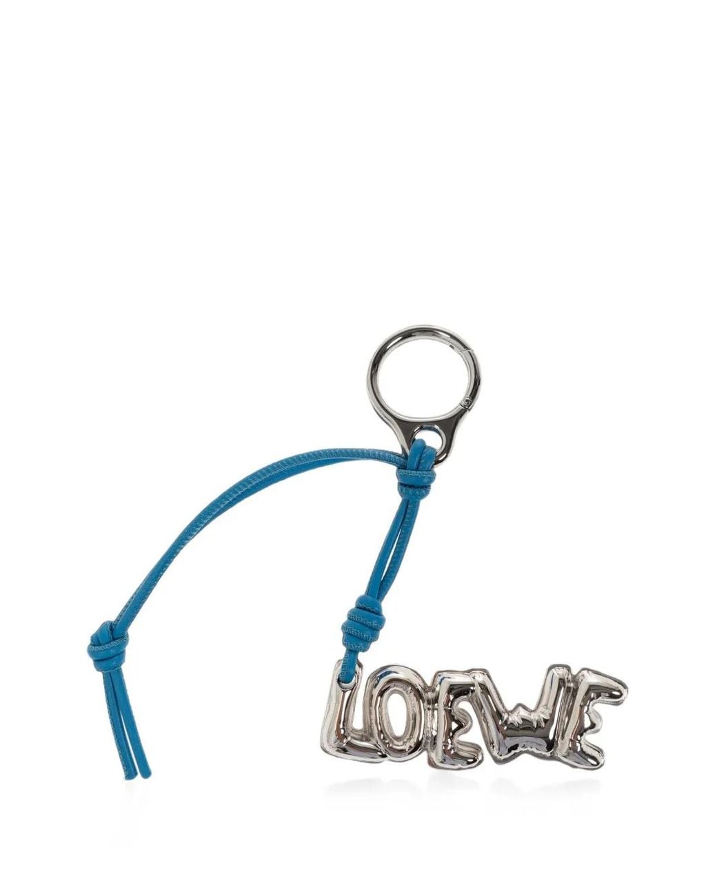 Loewe White Porte-Clés En Cuir À Pendentif Logo Blown