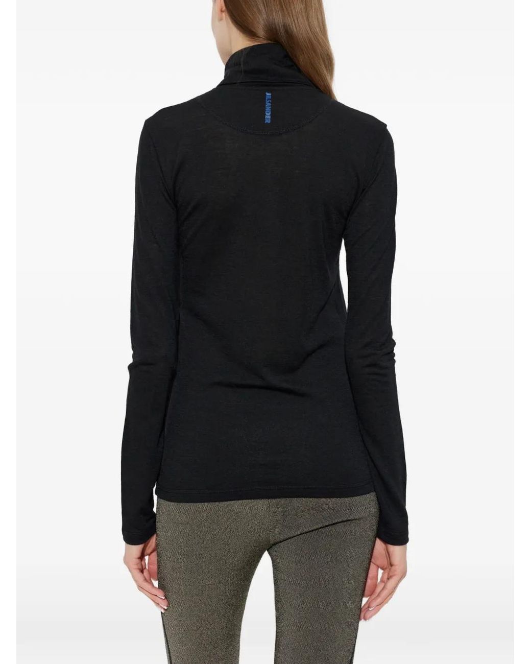 Jil Sander Black Haut Zippé À Col Roulé