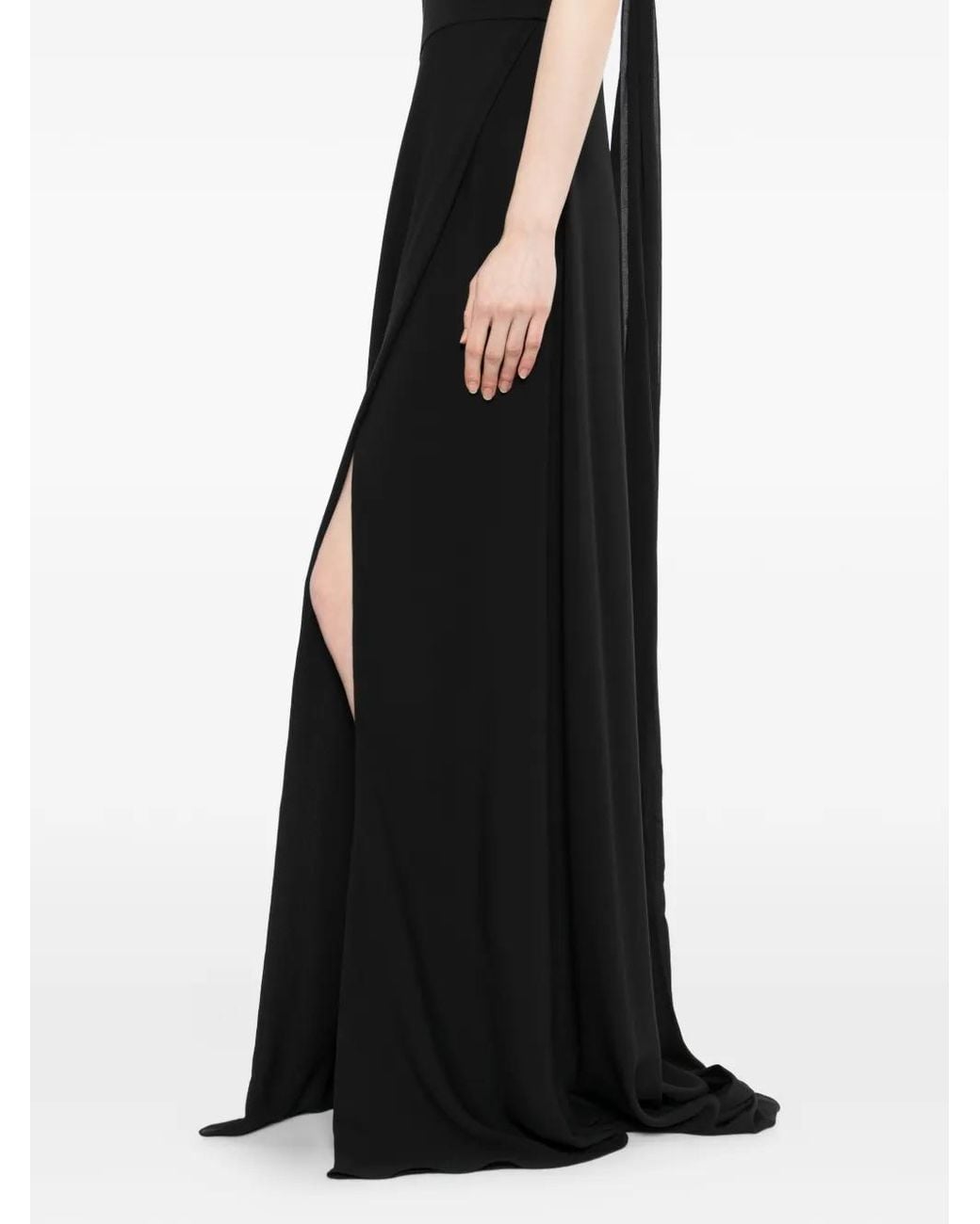 Elie Saab Black Silk Maxi Dress