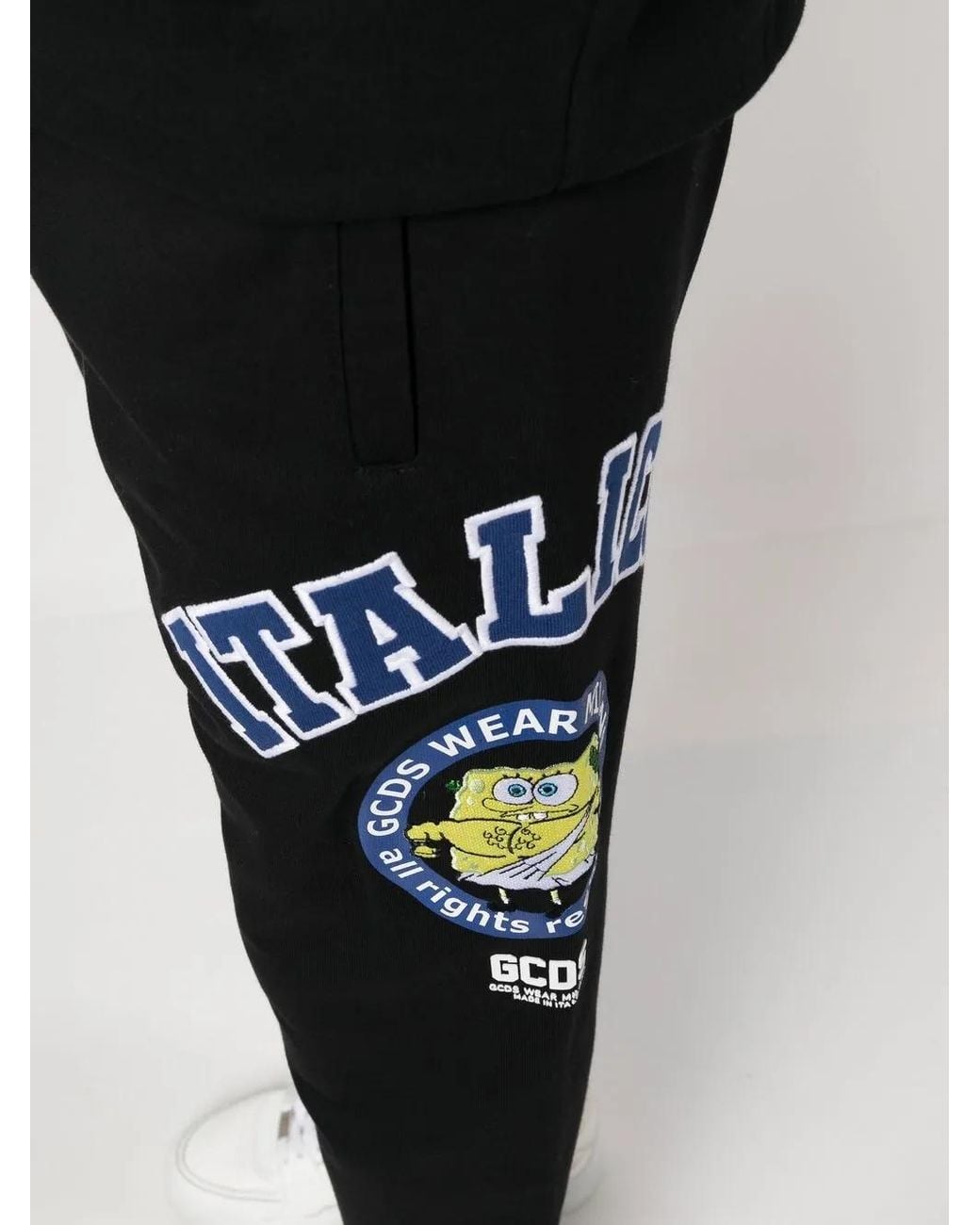 Gcds Black Graphic Print Sweatpants for men
