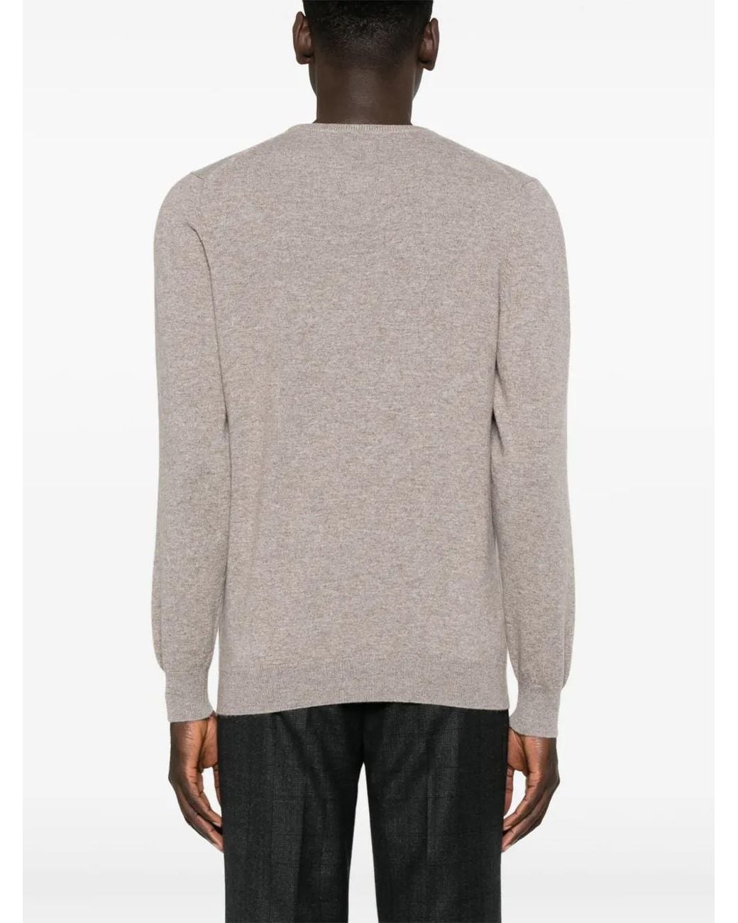 Fedeli Gray Cashmere Sweater for men
