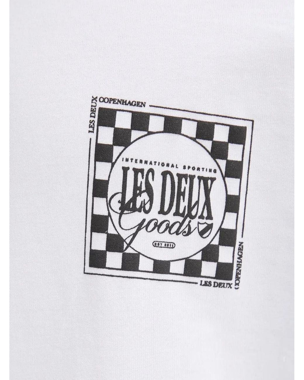 Les Deux White Graphic-Print Logo-Print T-Shirt for men