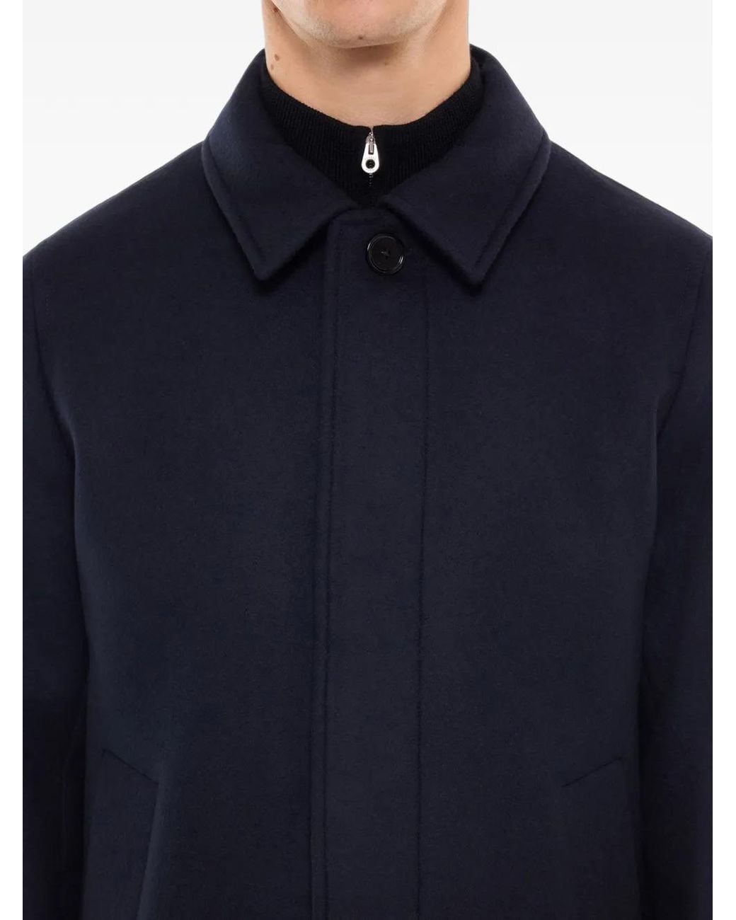 Fursac Blue Manteau À Boutonnière Dissimulée for men