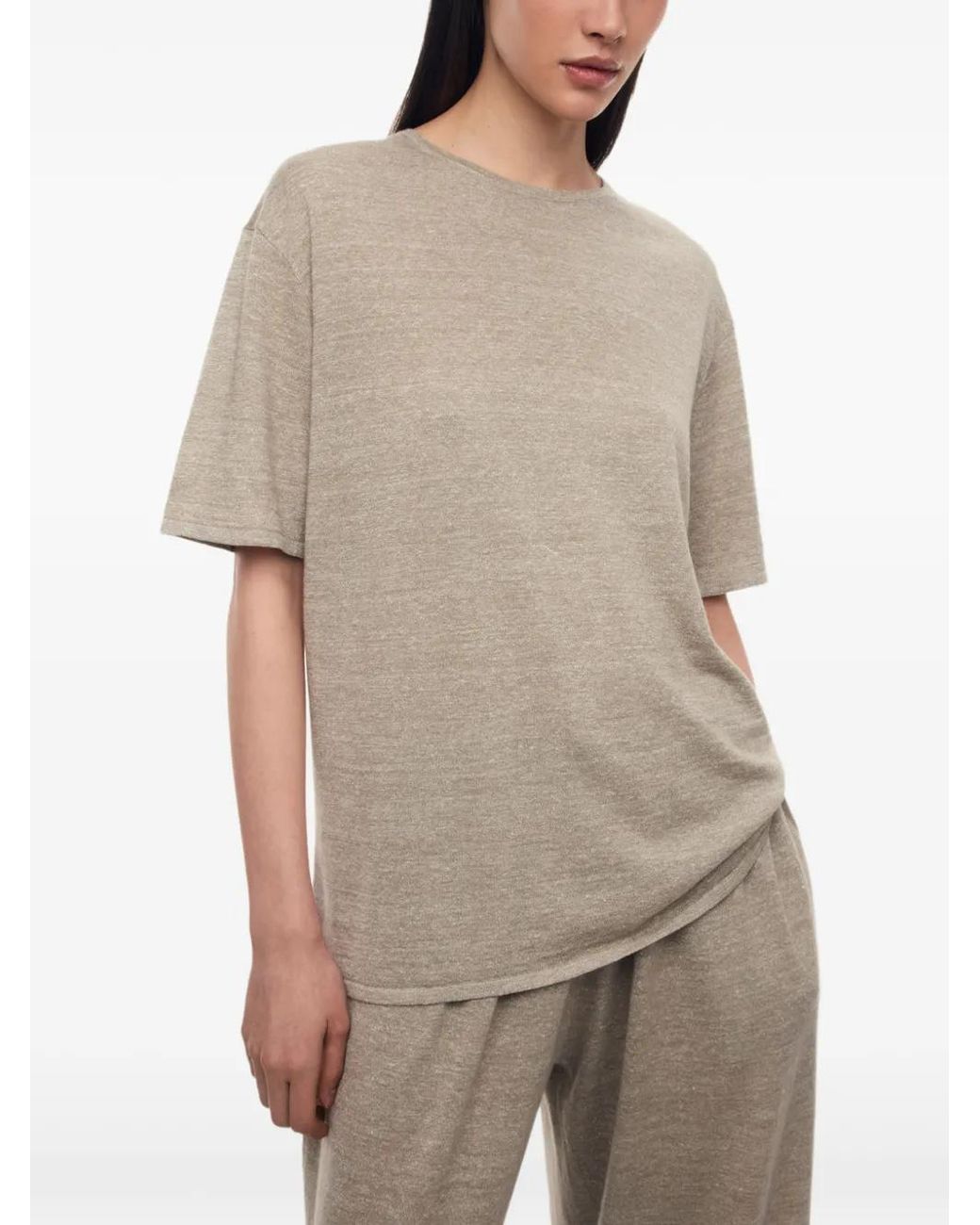 12 STOREEZ Natural Crew-Neck T-Shirt