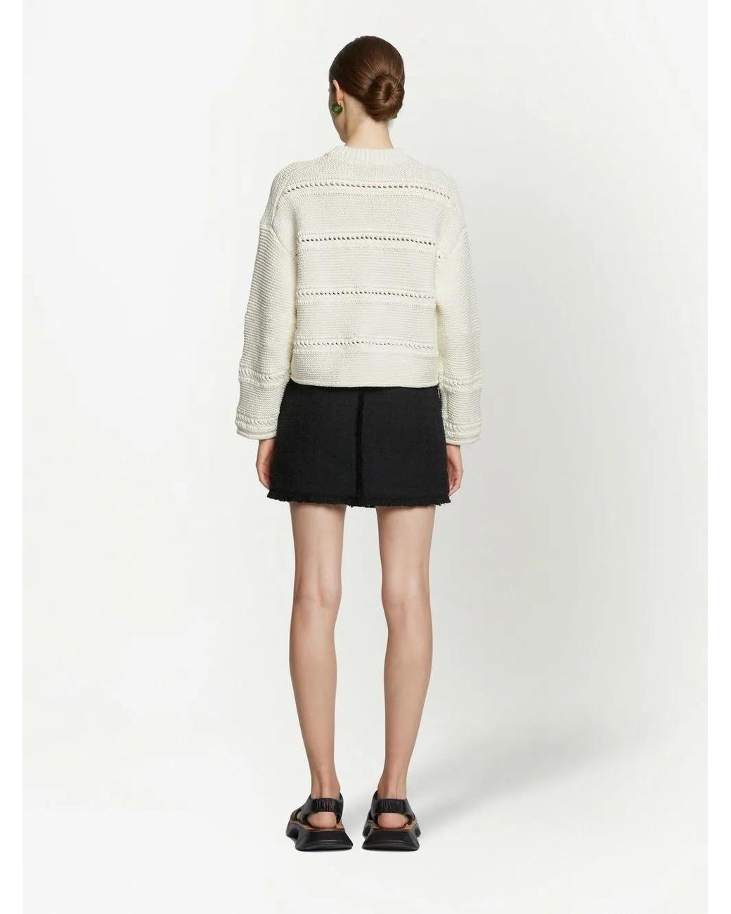 Proenza Schouler White Cropped Open-Knit Jumper