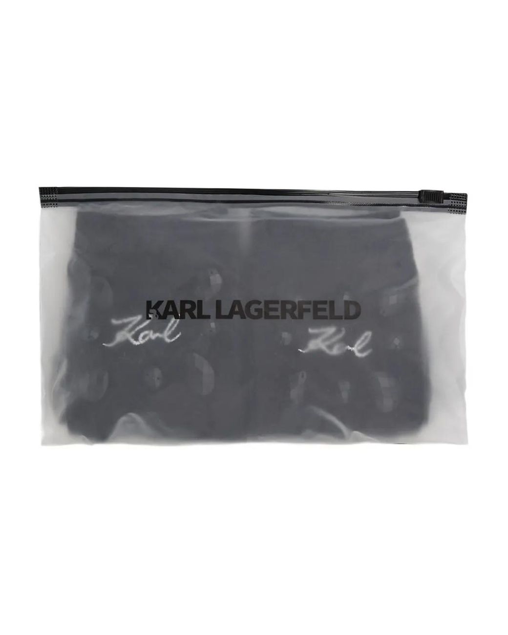 Karl Lagerfeld Black Gem-Embellished Logo Socks