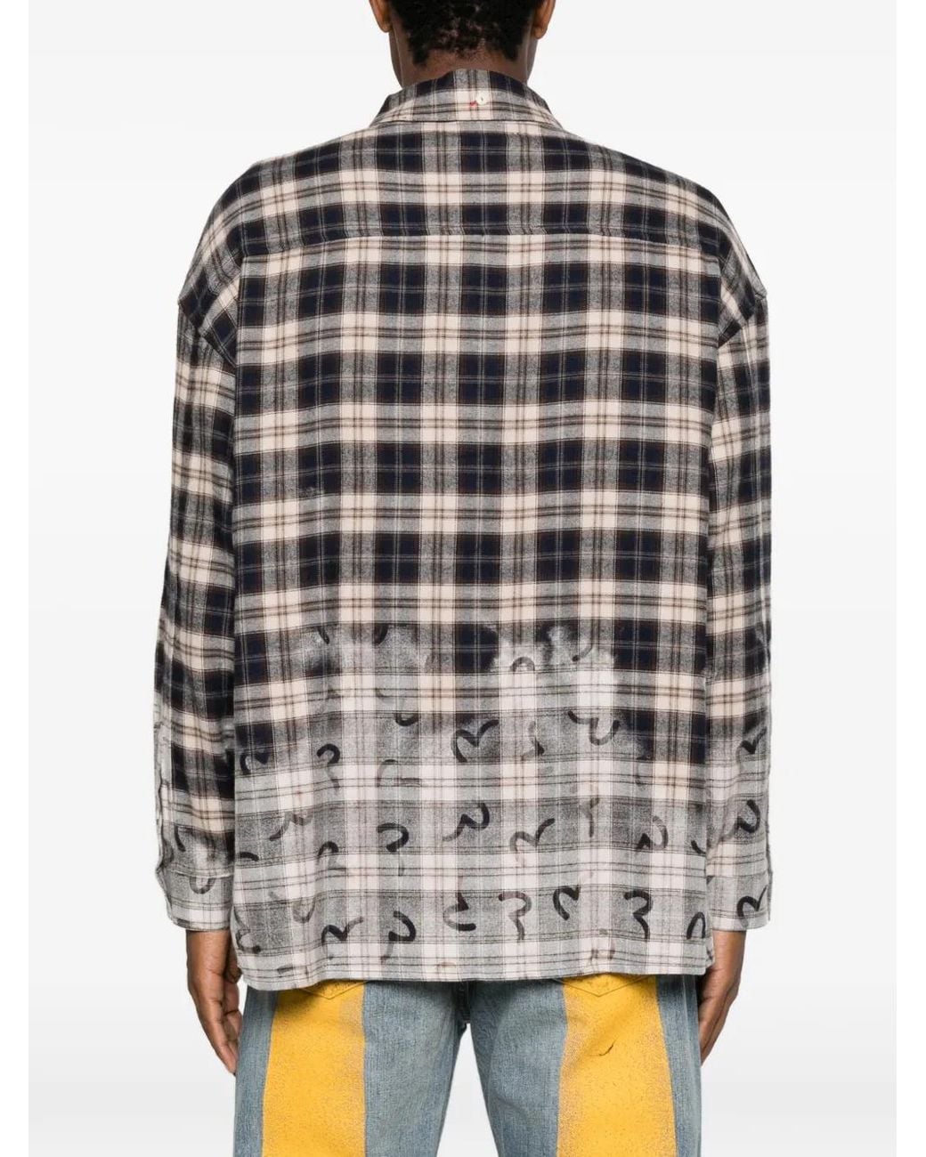 Evisu White Check-Pattern Shirt for men