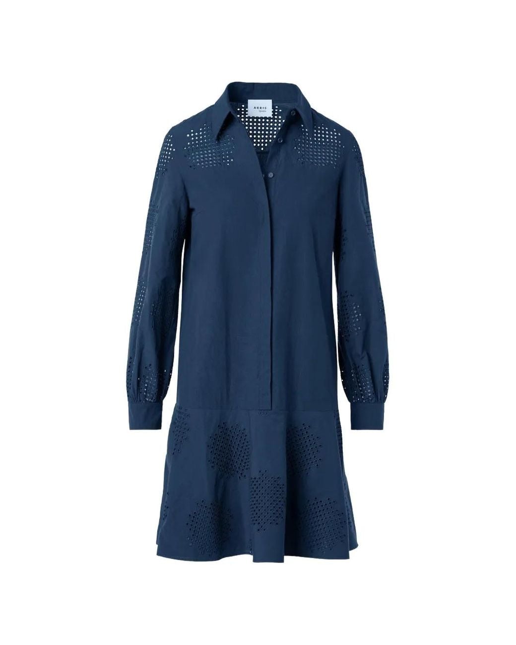 Akris Punto Blue Robe Courte À Broderies
