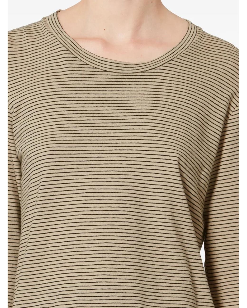 Isabel Marant Natural T-Shirt Rayé À Manches Longues