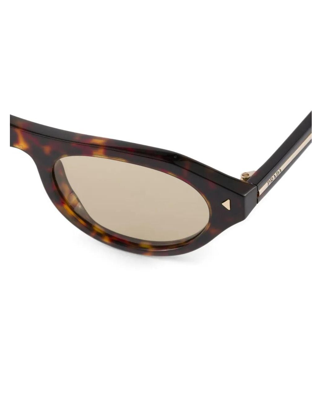 Prada オーバルフレーム サングラス Brown